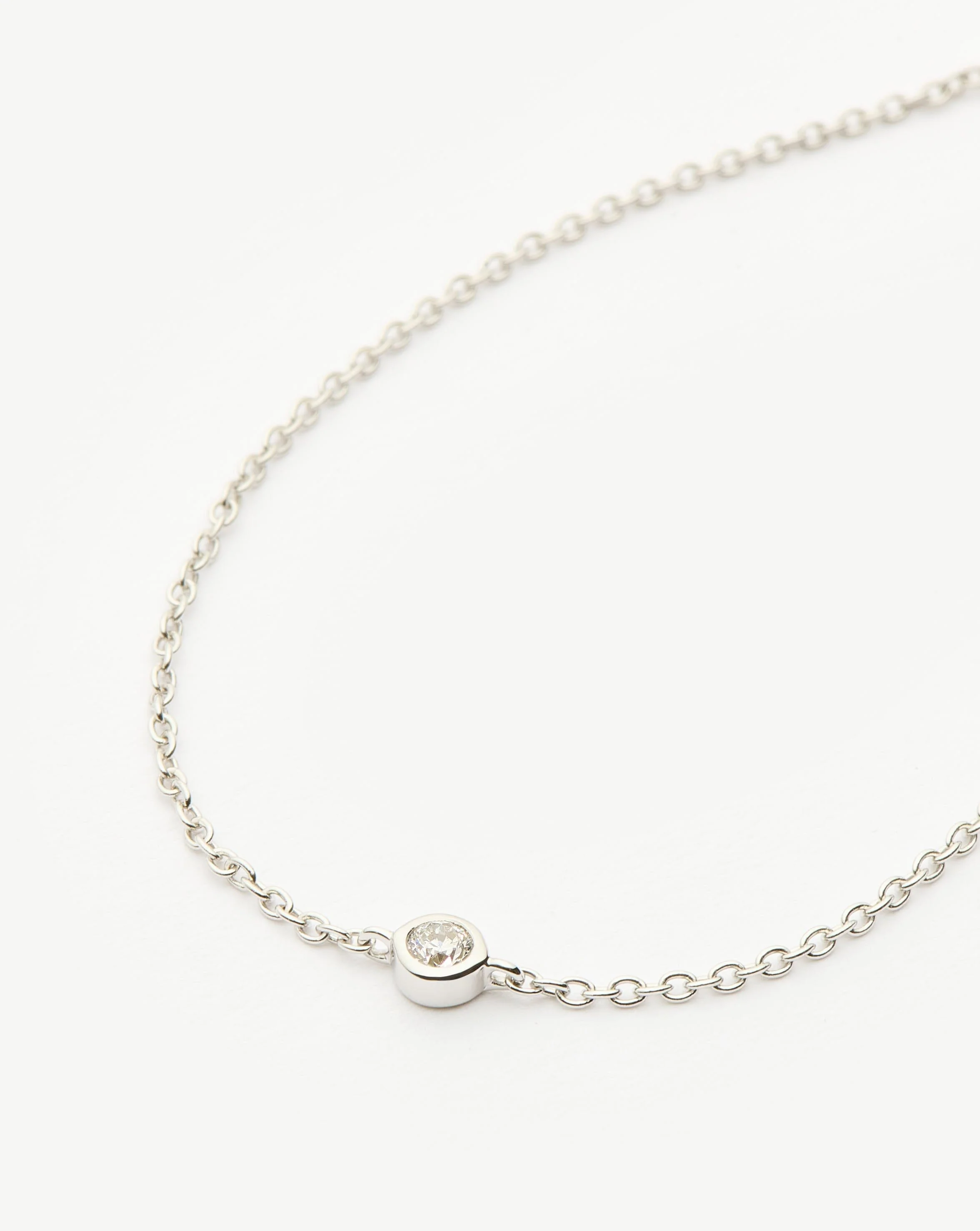 Solid Gold Diamond Solitaire Bracelet | 14ct Solid White Gold/Diamond - Image 4