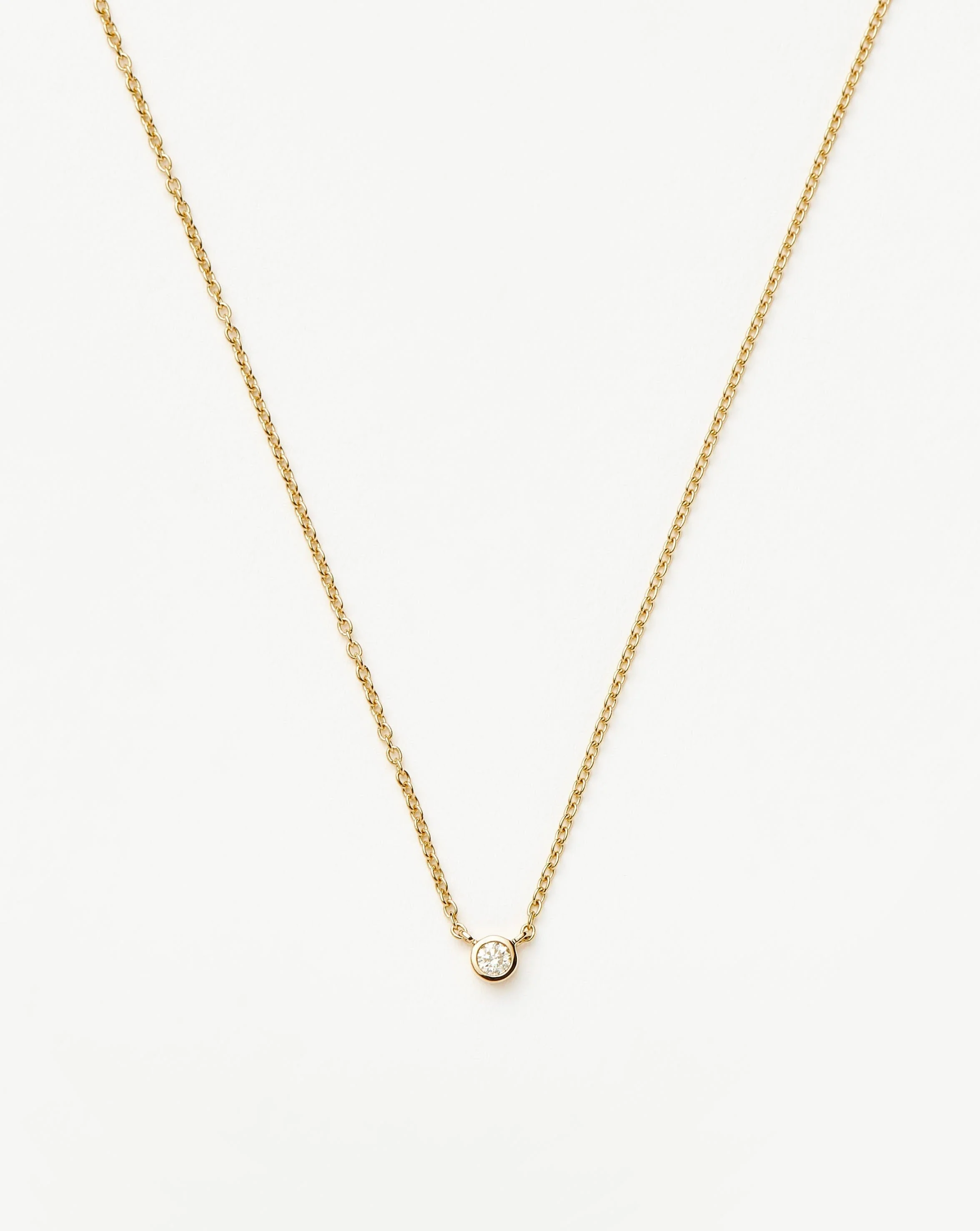 Solid Gold Diamond Solitaire Pendant Necklace | 14ct Solid Gold/Diamond