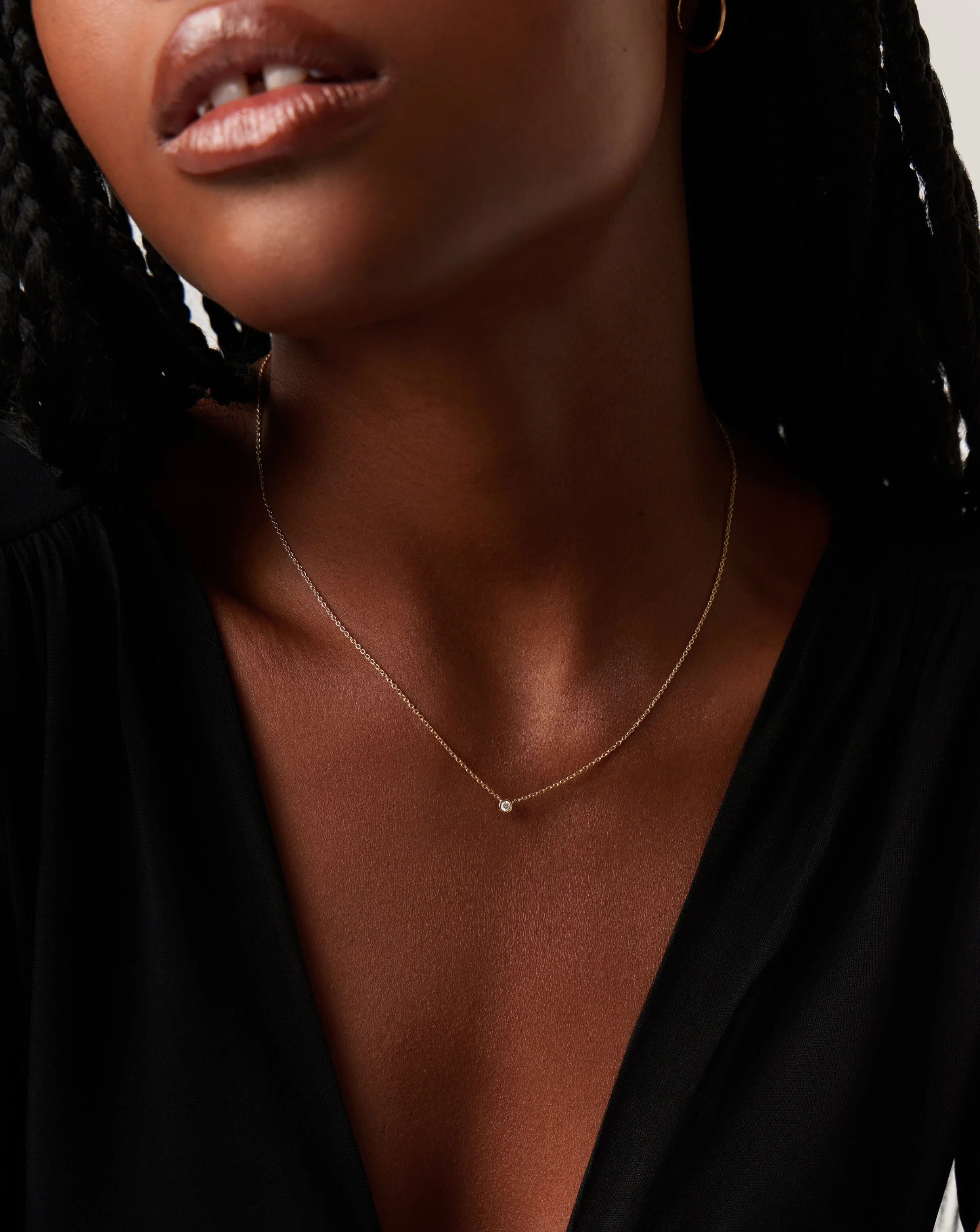 Solid Gold Diamond Solitaire Pendant Necklace | 14ct Solid Gold/Diamond - Image 3