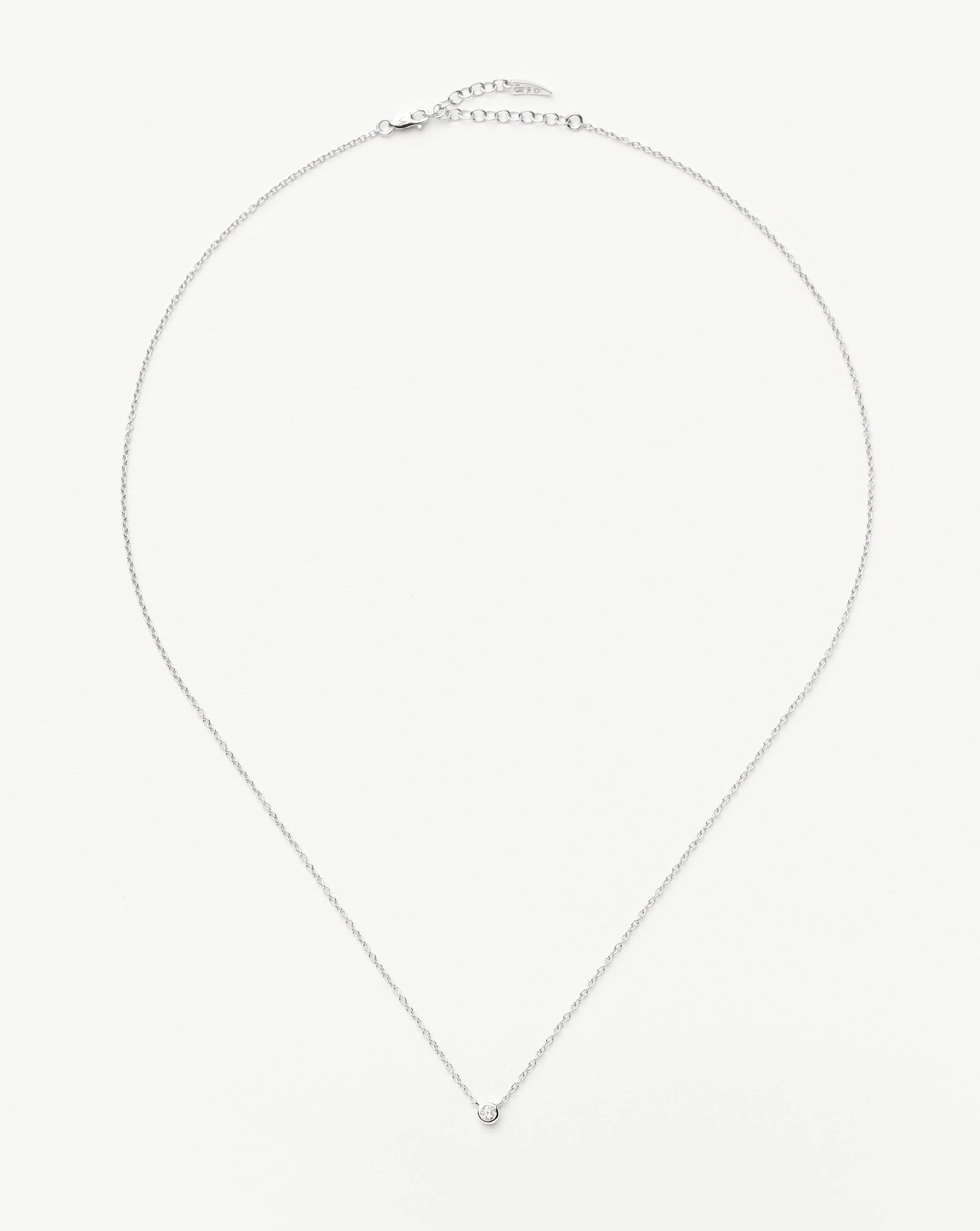 Solid Gold Diamond Solitaire Pendant Necklace | 14ct Solid White Gold/Diamond - Image 4