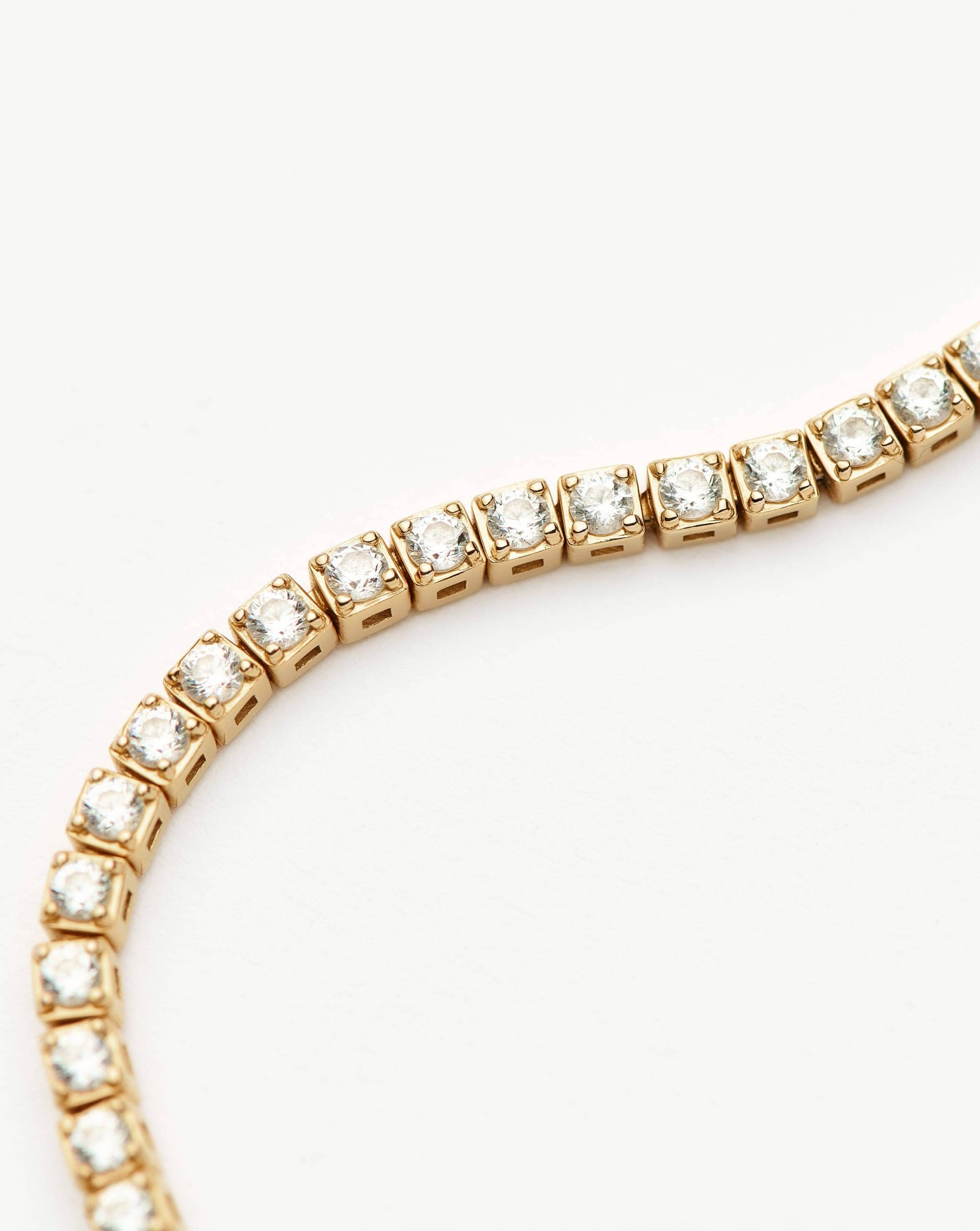 Solid Gold Diamond Tennis Bracelet - Size S/M | 14ct Solid Gold Lab Grown Diamonds - Image 3