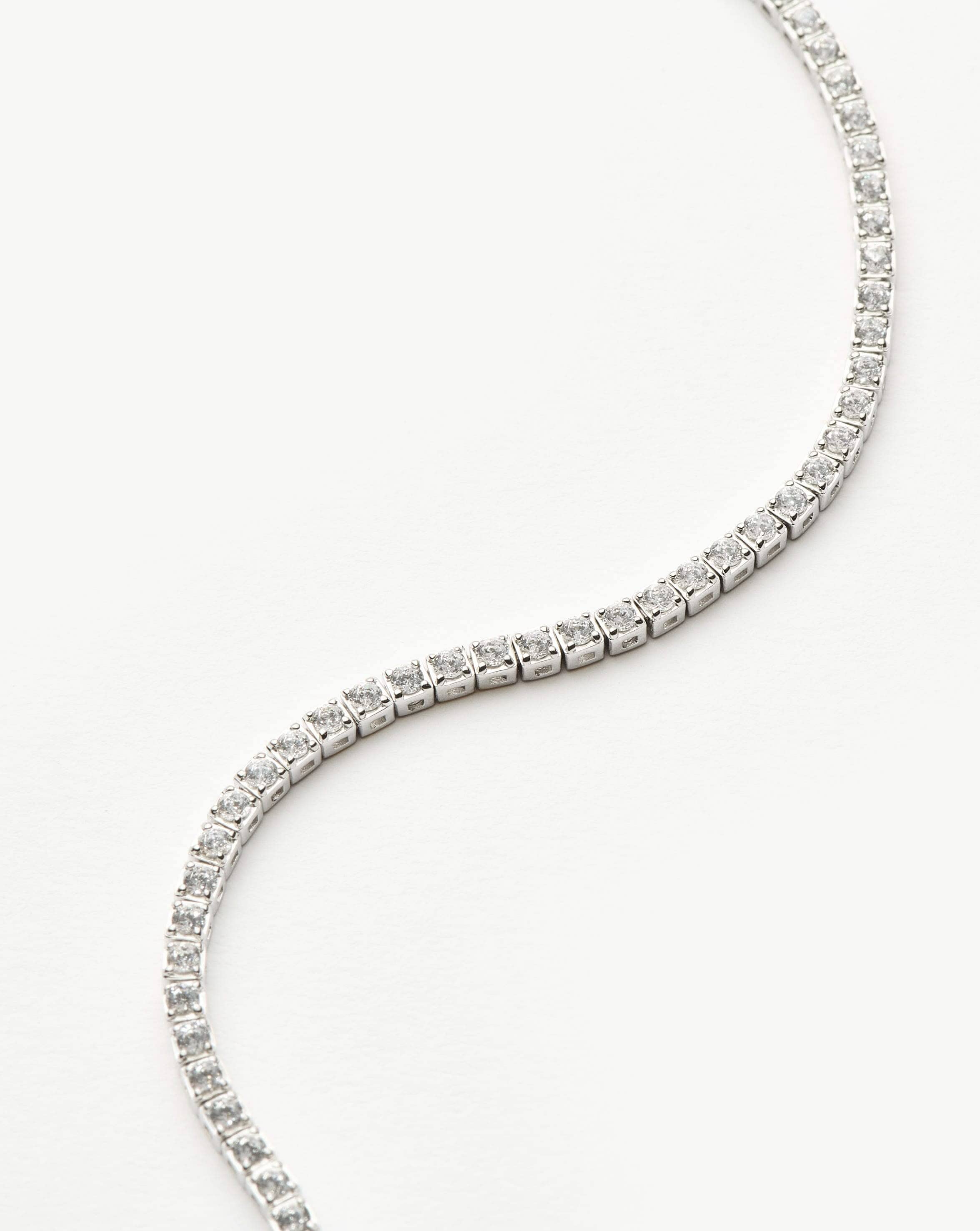 Solid Gold Diamond Tennis Bracelet - Size S/M | 14ct Solid White Gold Lab Grown Diamonds - Image 3