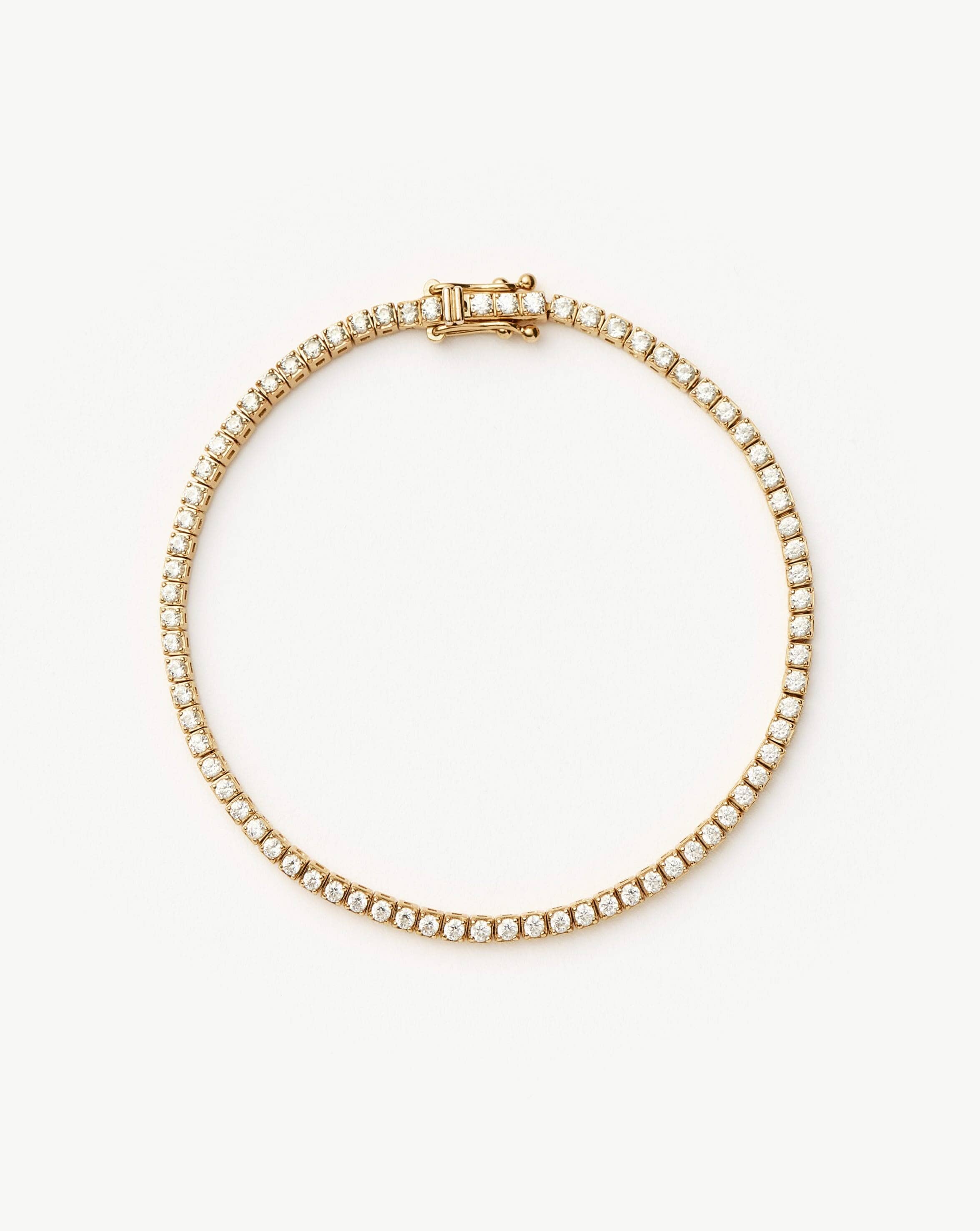 Solid Gold Diamond Tennis Bracelet - Size M/L | 14ct Solid Gold Lab Grown Diamonds