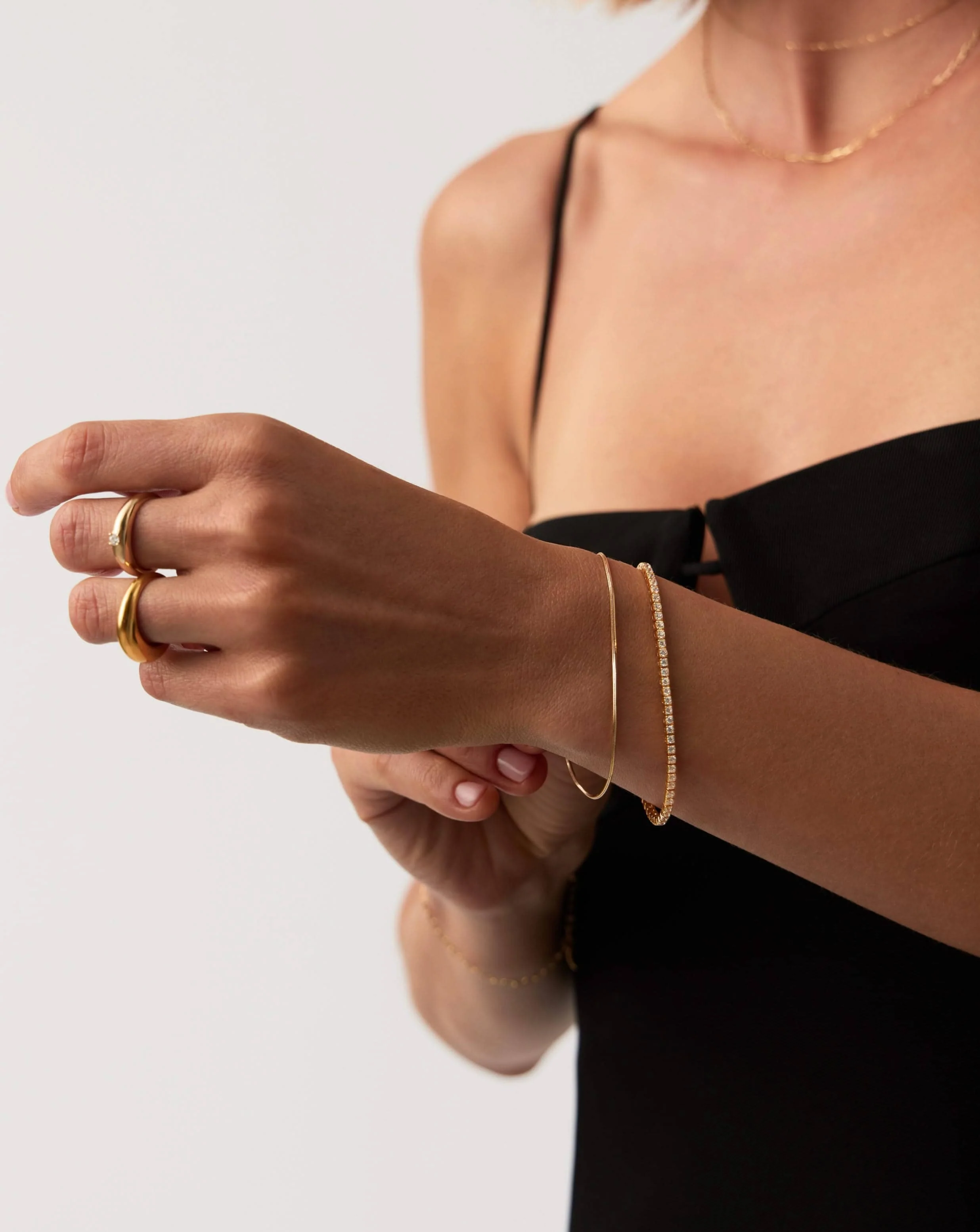 Solid Gold Diamond Tennis Bracelet - Size M/L | 14ct Solid Gold Lab Grown Diamonds - Image 2