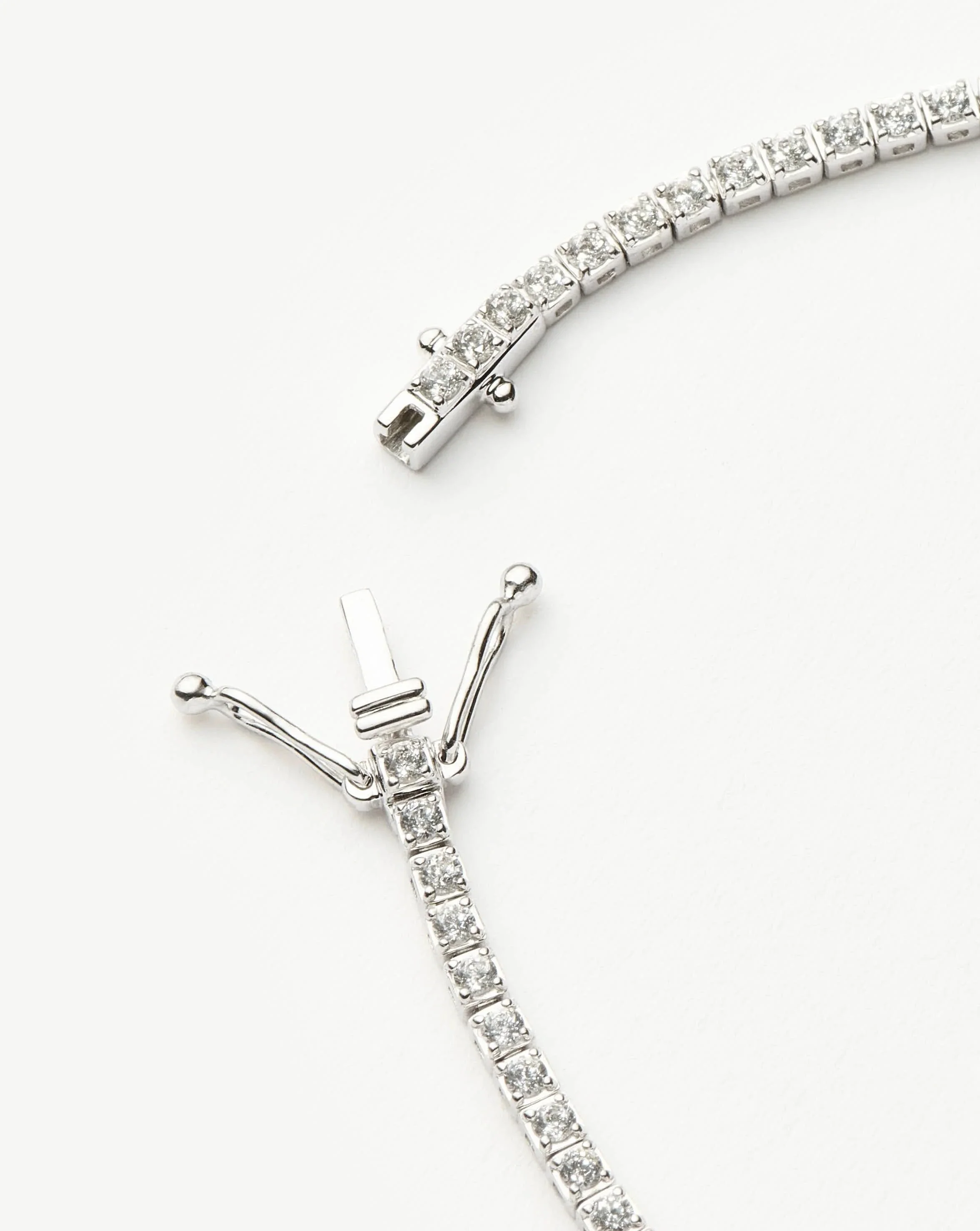 Solid Gold Diamond Tennis Bracelet - Size S/M | 14ct Solid White Gold Lab Grown Diamonds - Image 4