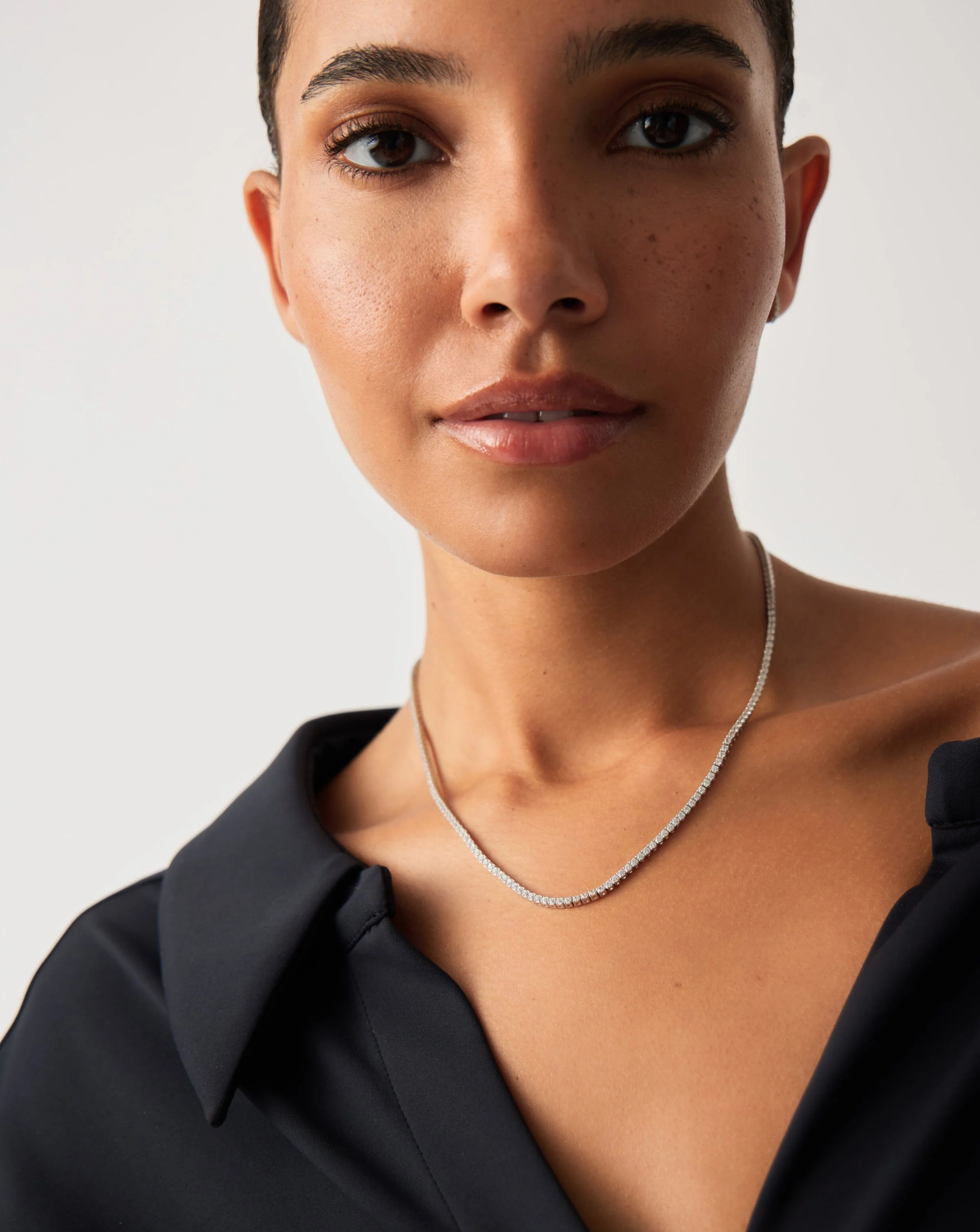 Solid Gold Diamond Tennis Necklace | 14ct Solid White Gold Diamond - Image 2