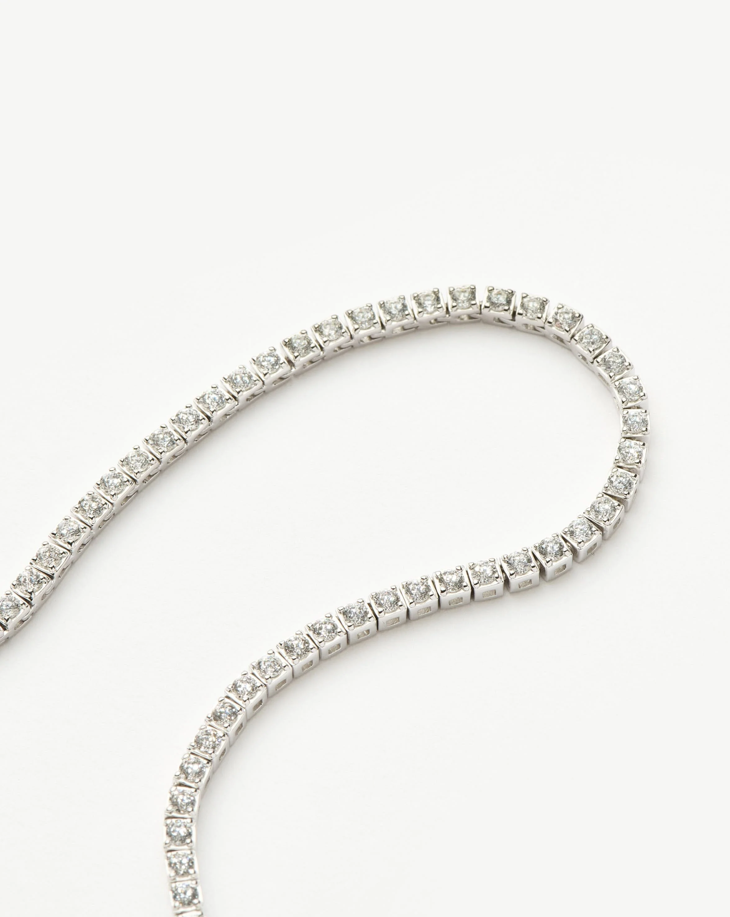 Solid Gold Diamond Tennis Necklace | 14ct Solid White Gold Diamond - Image 4