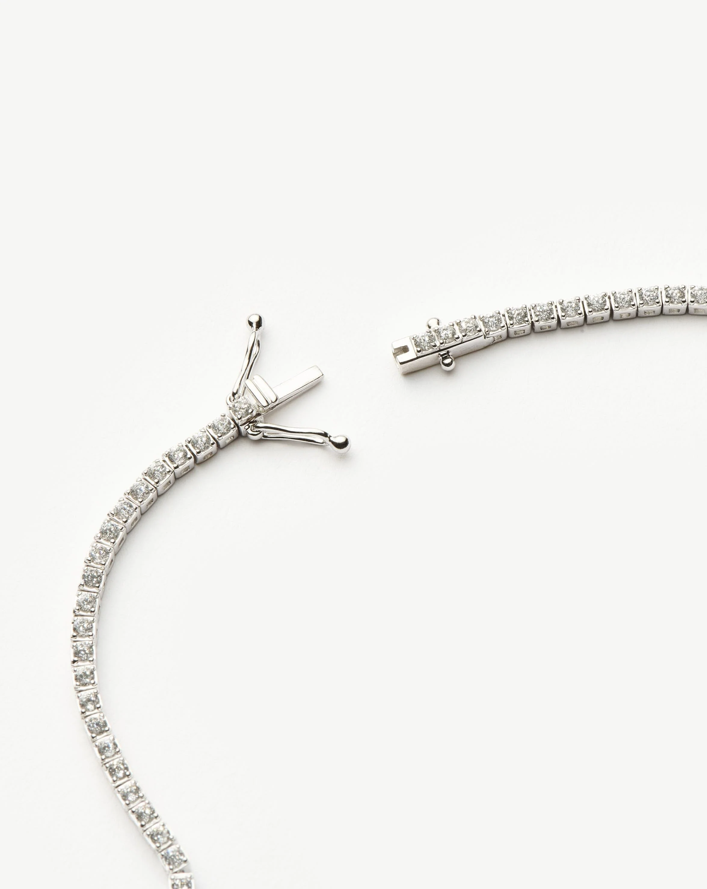 Solid Gold Diamond Tennis Necklace | 14ct Solid White Gold Diamond - Image 5