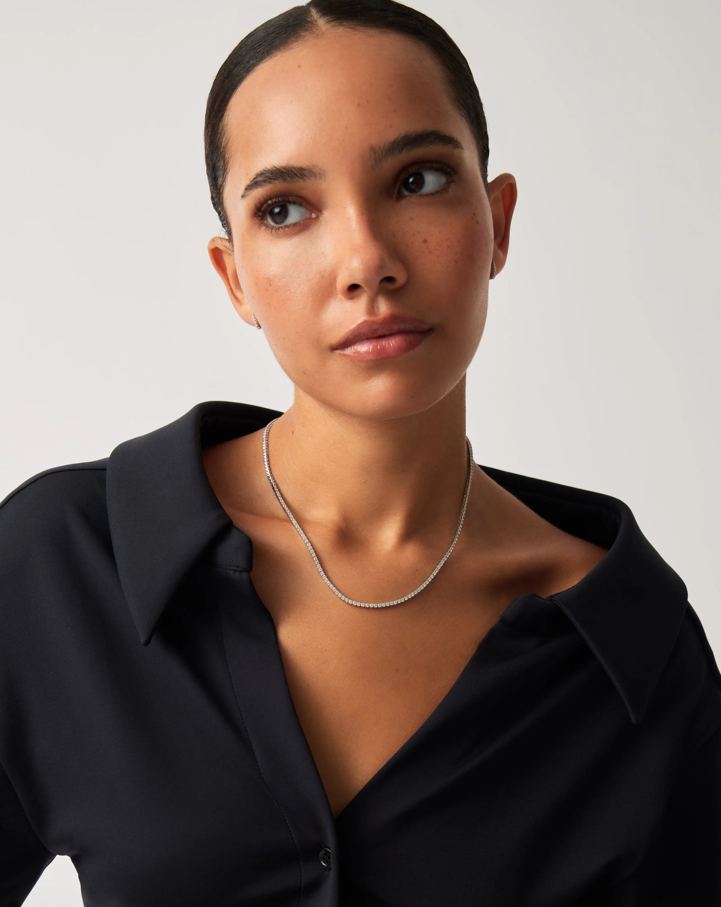 Solid Gold Diamond Tennis Necklace | 14ct Solid White Gold Diamond - Image 6
