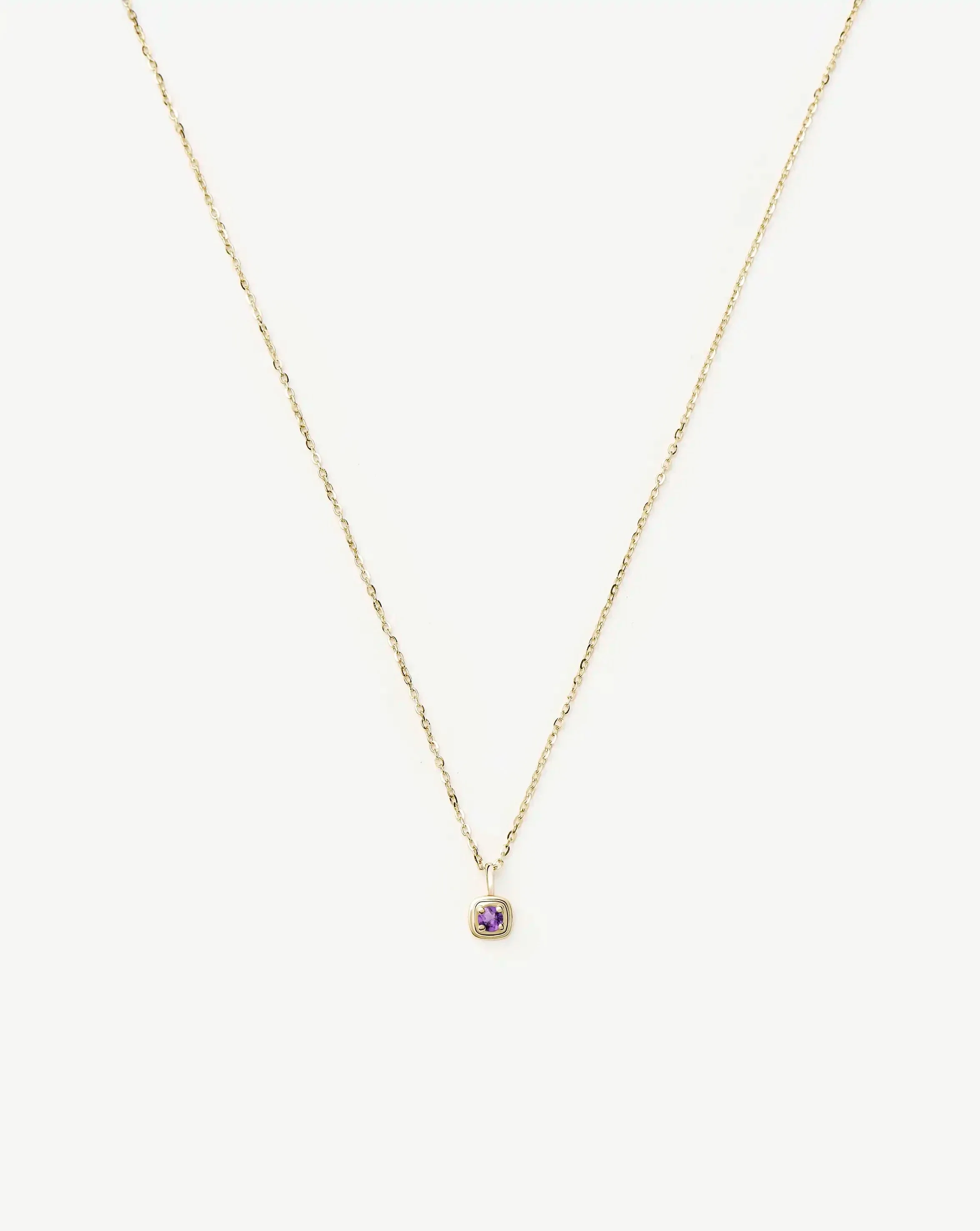 Solid Gold February Birthstone Pendant Necklace | 14ct Solid Gold/Amethyst - Image 4