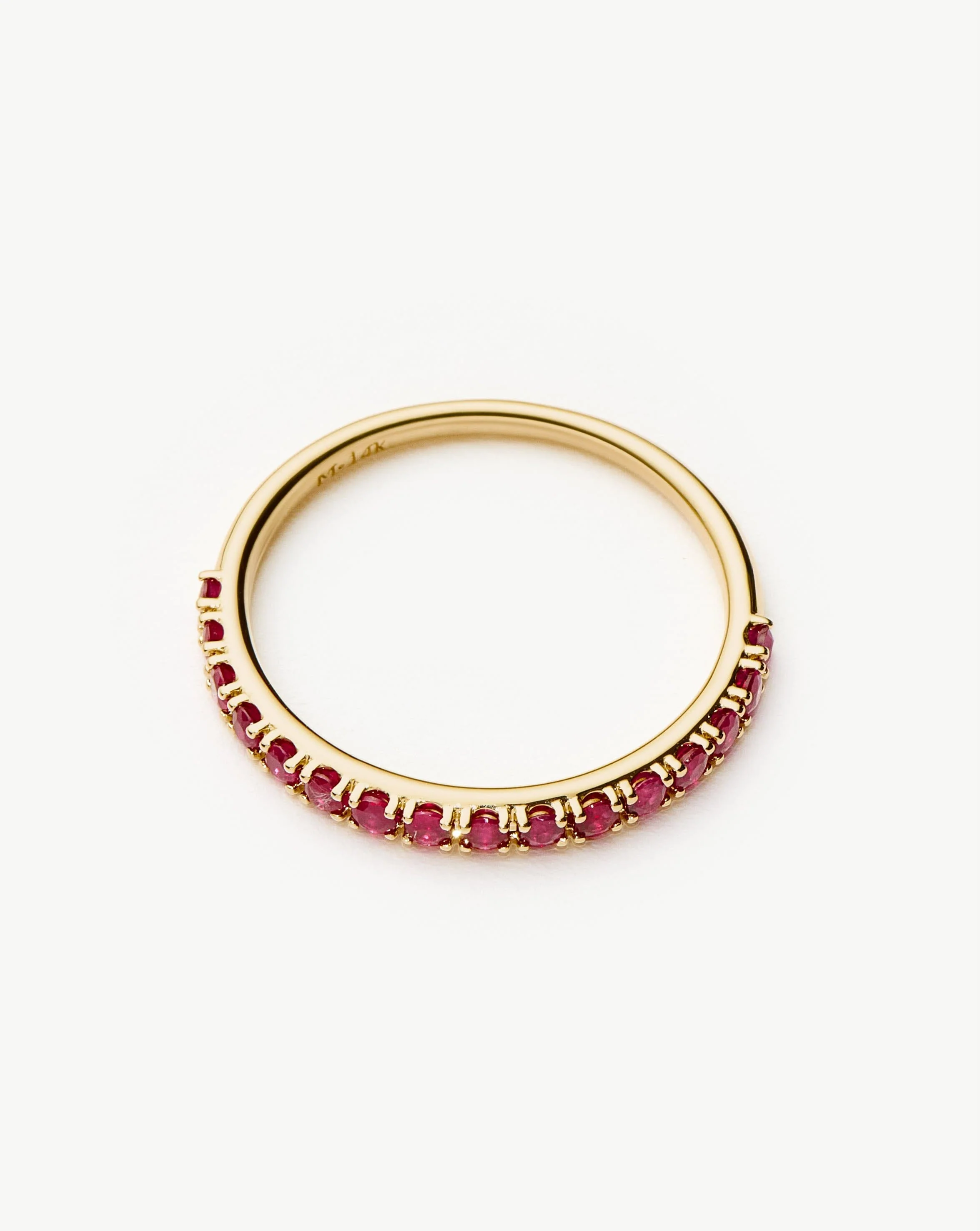 Solid Gold Half Eternity Ruby Ring | 14ct Solid Gold/Ruby - Image 5