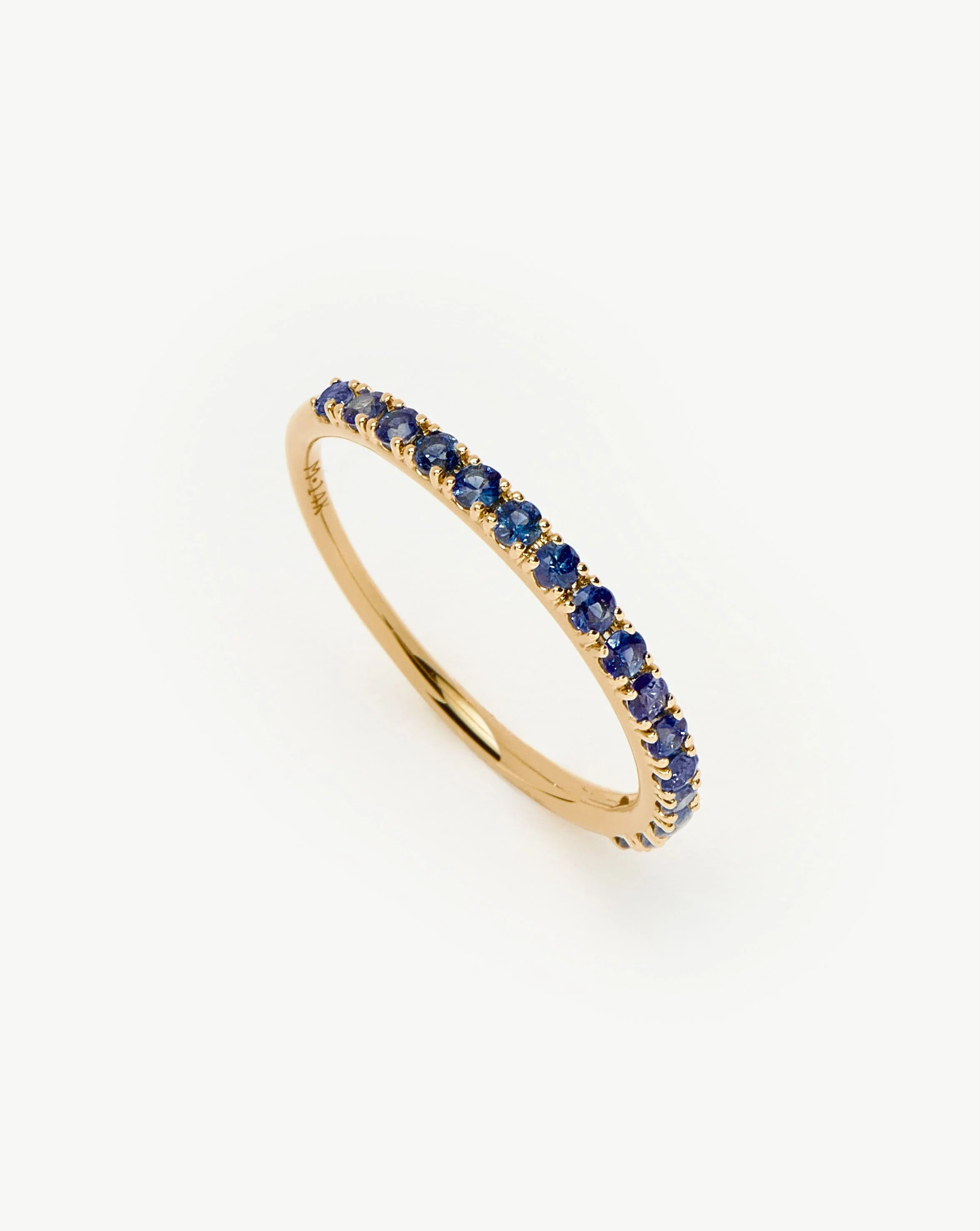 Solid Gold Half Sapphire Eternity Ring | 14ct Solid Gold/Sapphire
