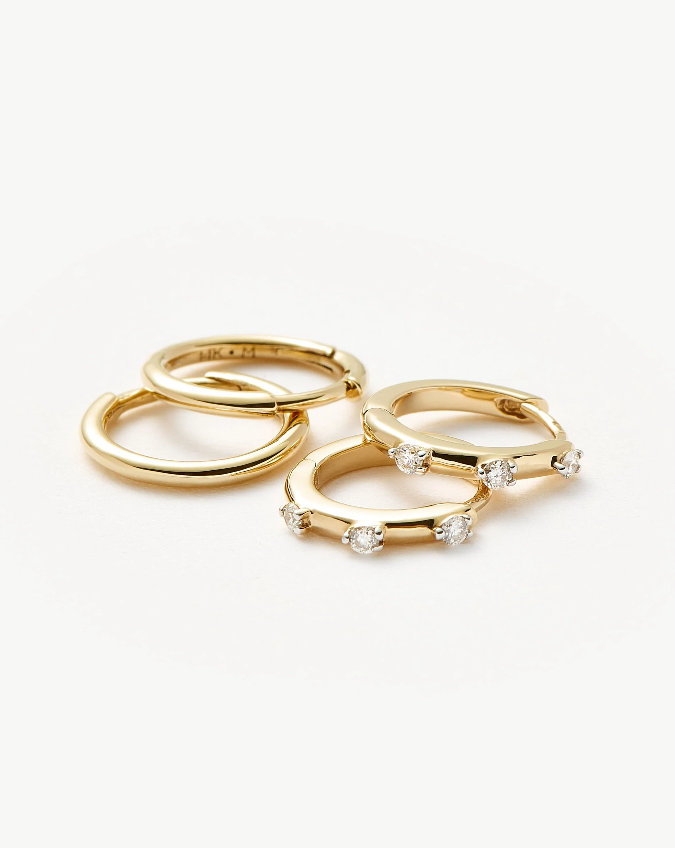 Solid Gold Hoop Earring Set - Image 4