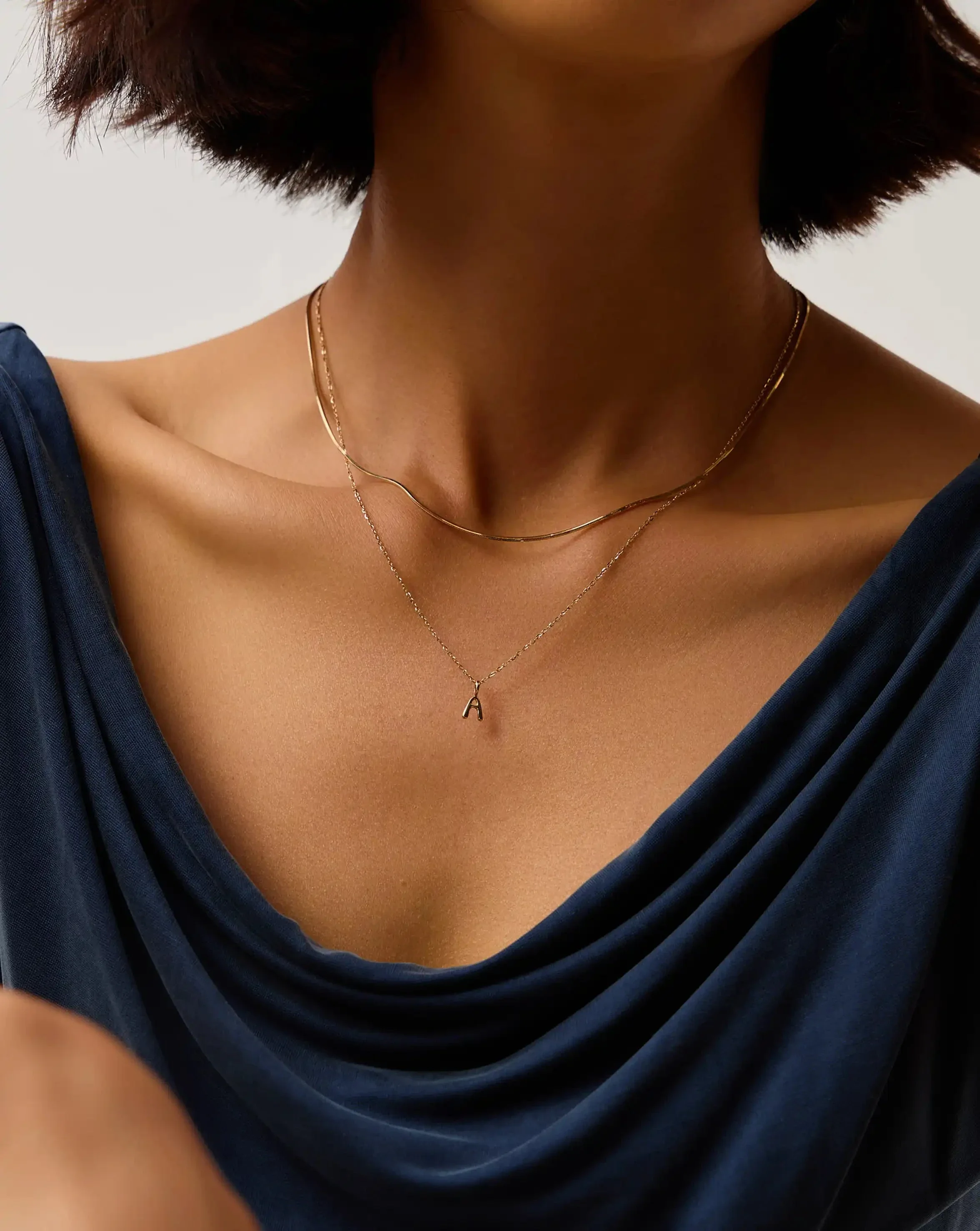 Solid Gold Initial Mini Pendant Necklace - A | 14ct Solid Gold - Image 5