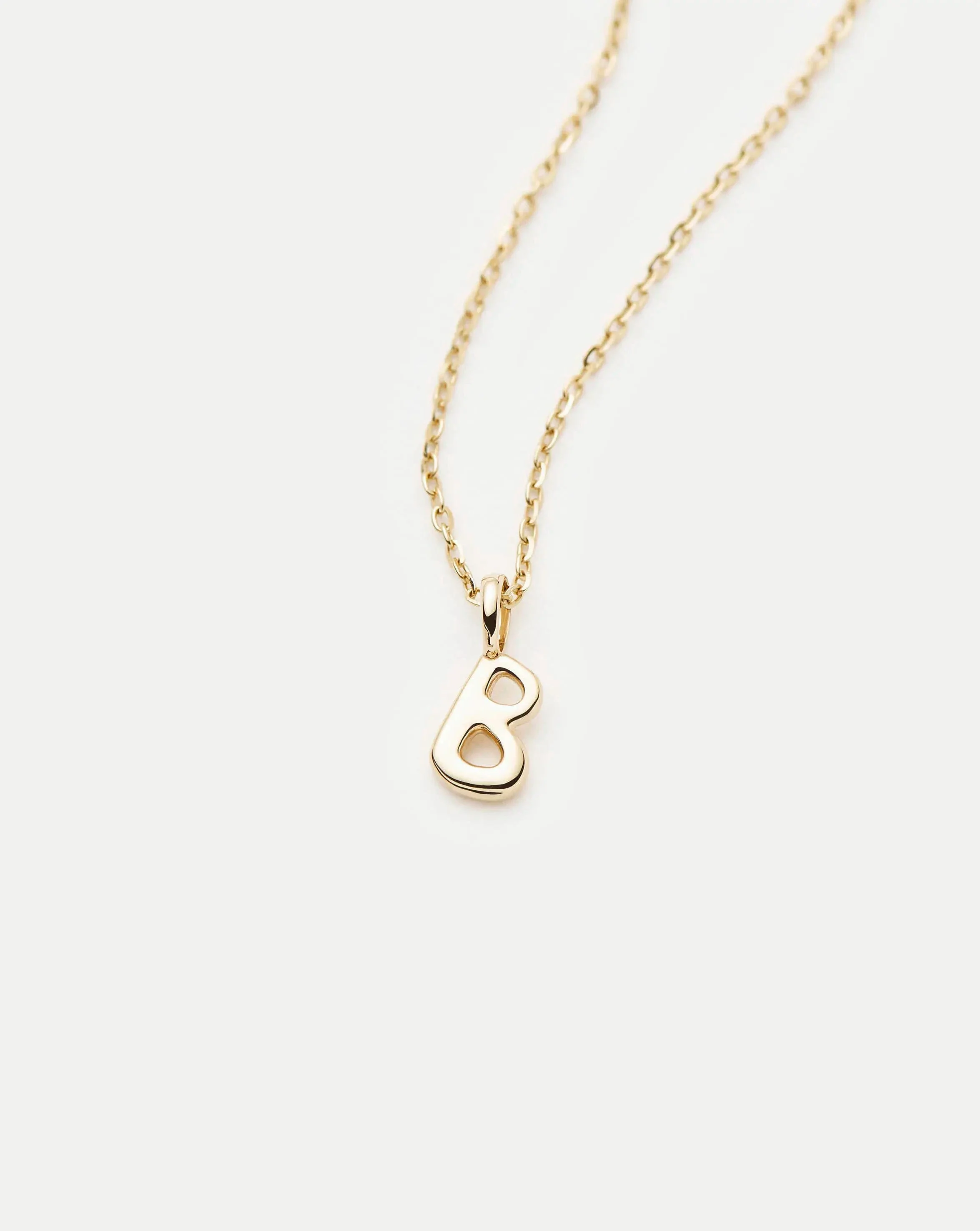 Solid Gold Initial Mini Pendant Necklace - B | 14ct Solid Gold - Image 2