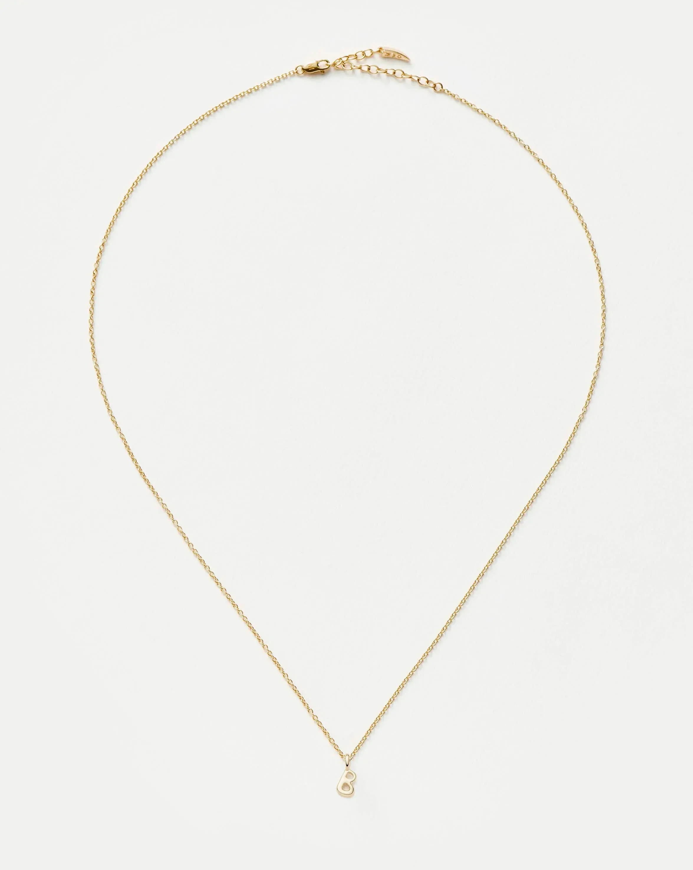 Solid Gold Initial Mini Pendant Necklace - B | 14ct Solid Gold - Image 3