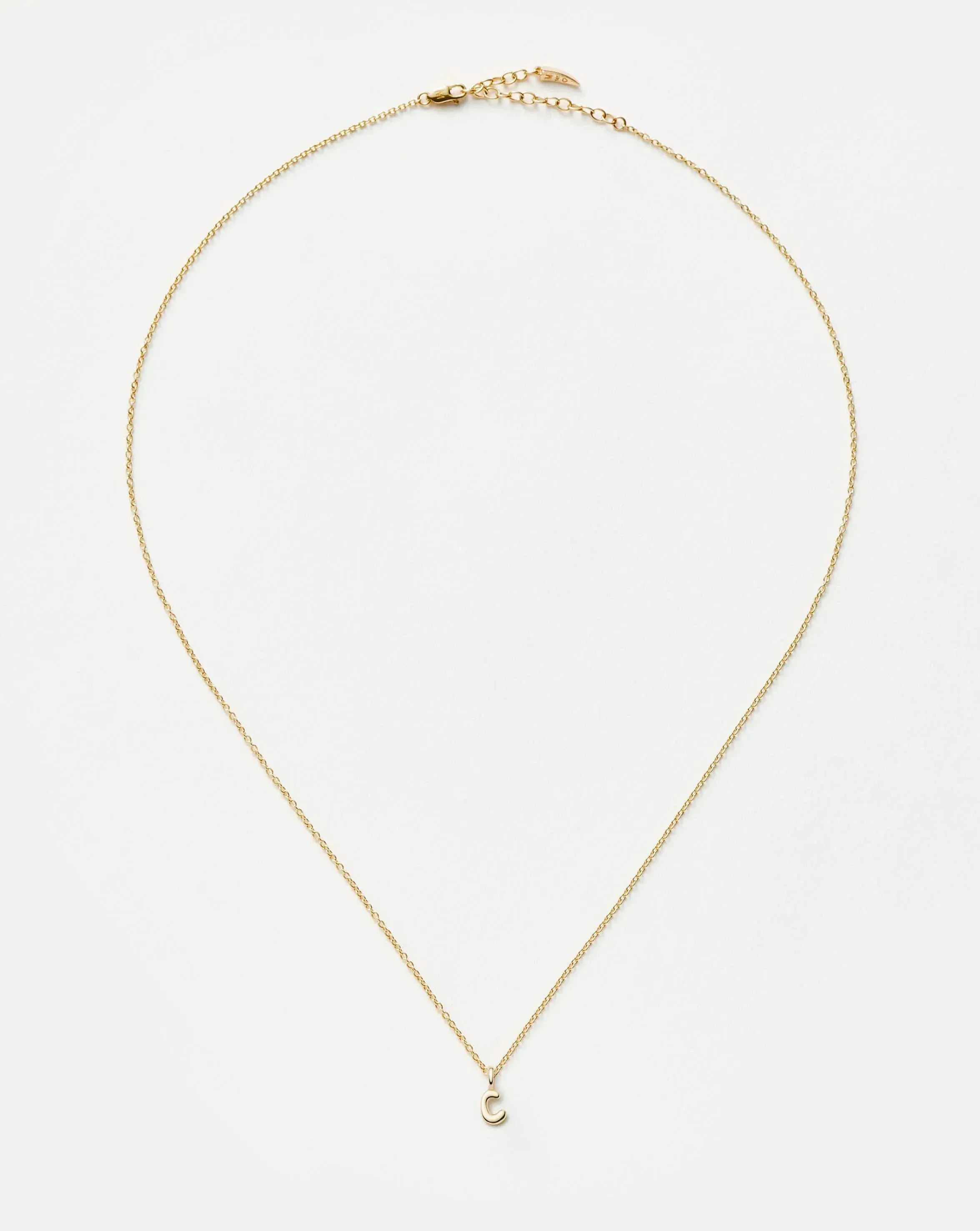 Solid Gold Initial Mini Pendant Necklace - C | 14ct Solid Gold - Image 5