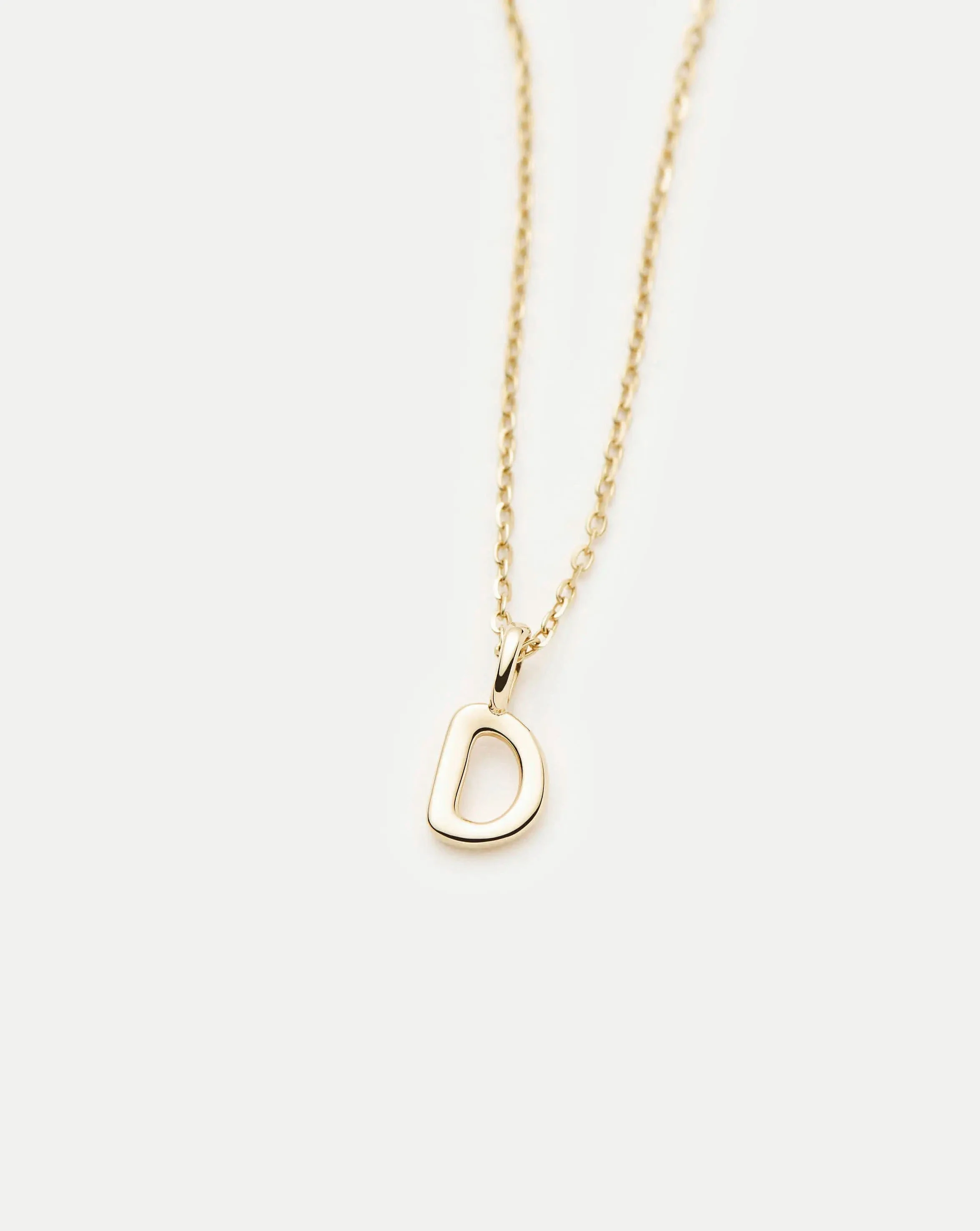 Solid Gold Initial Mini Pendant Necklace - D | 14ct Solid Gold - Image 3