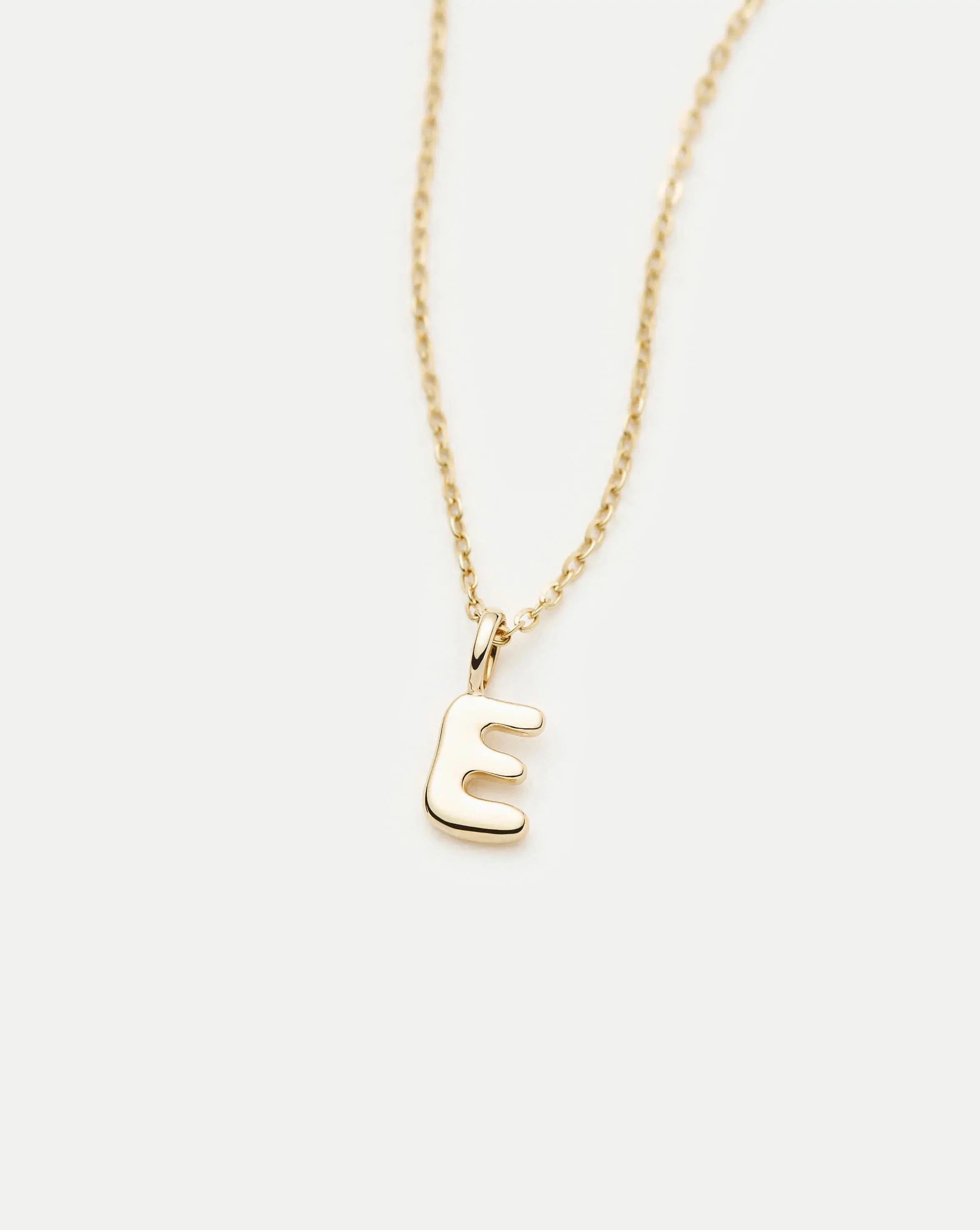 Solid Gold Initial Mini Pendant Necklace - E | 14ct Solid Gold - Image 4