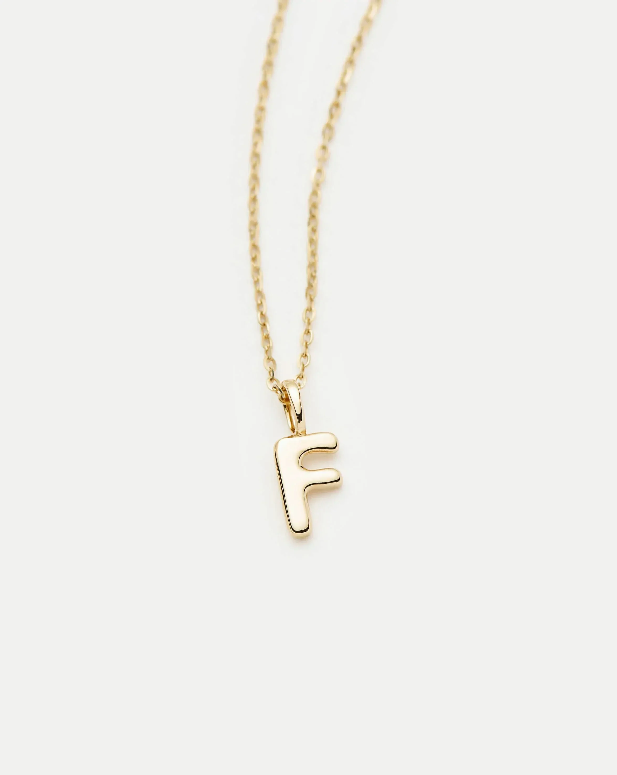 Solid Gold Initial Mini Pendant Necklace - F | 14ct Solid Gold - Image 2