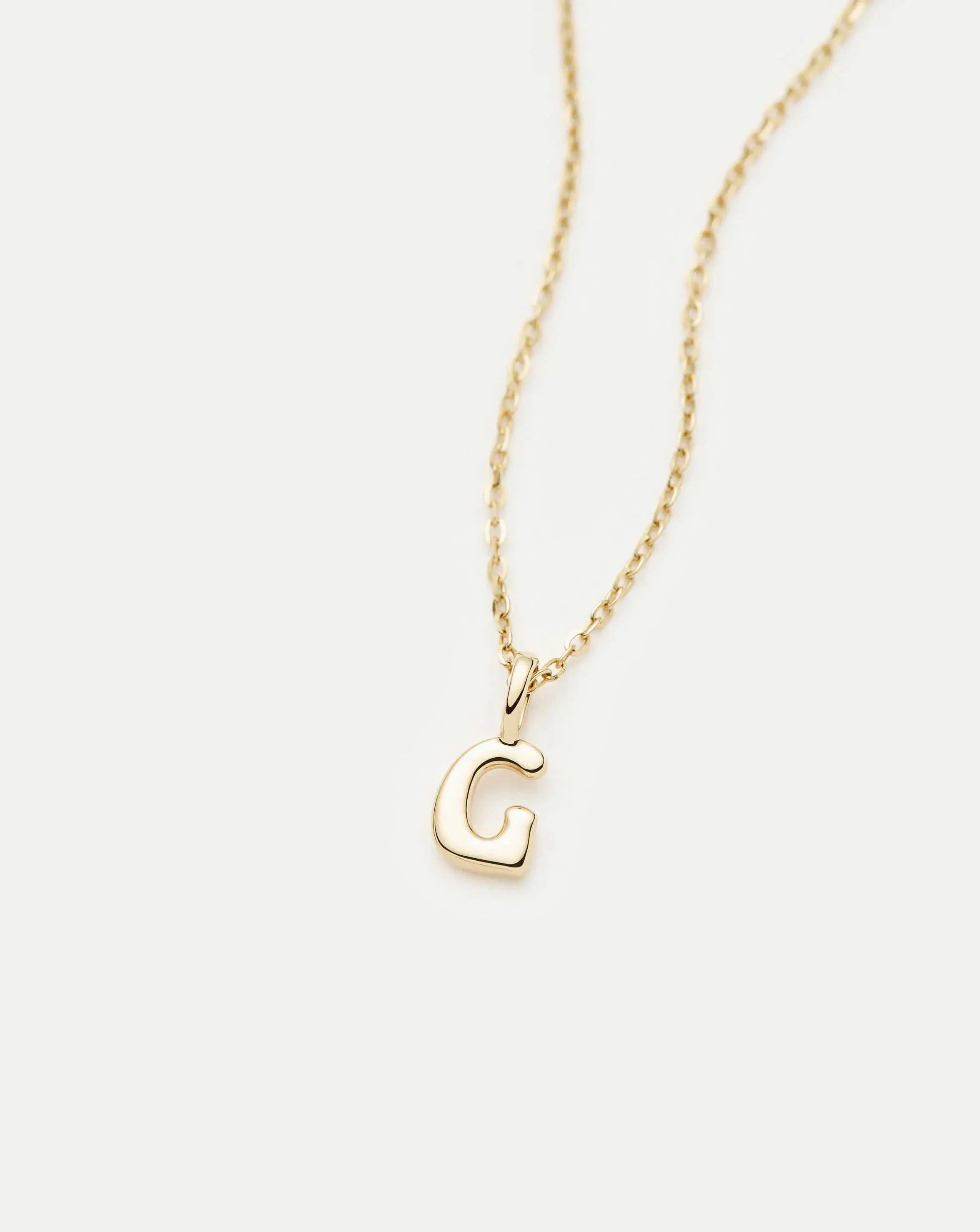 Solid Gold Initial Mini Pendant Necklace - G | 14ct Solid Gold - Image 2