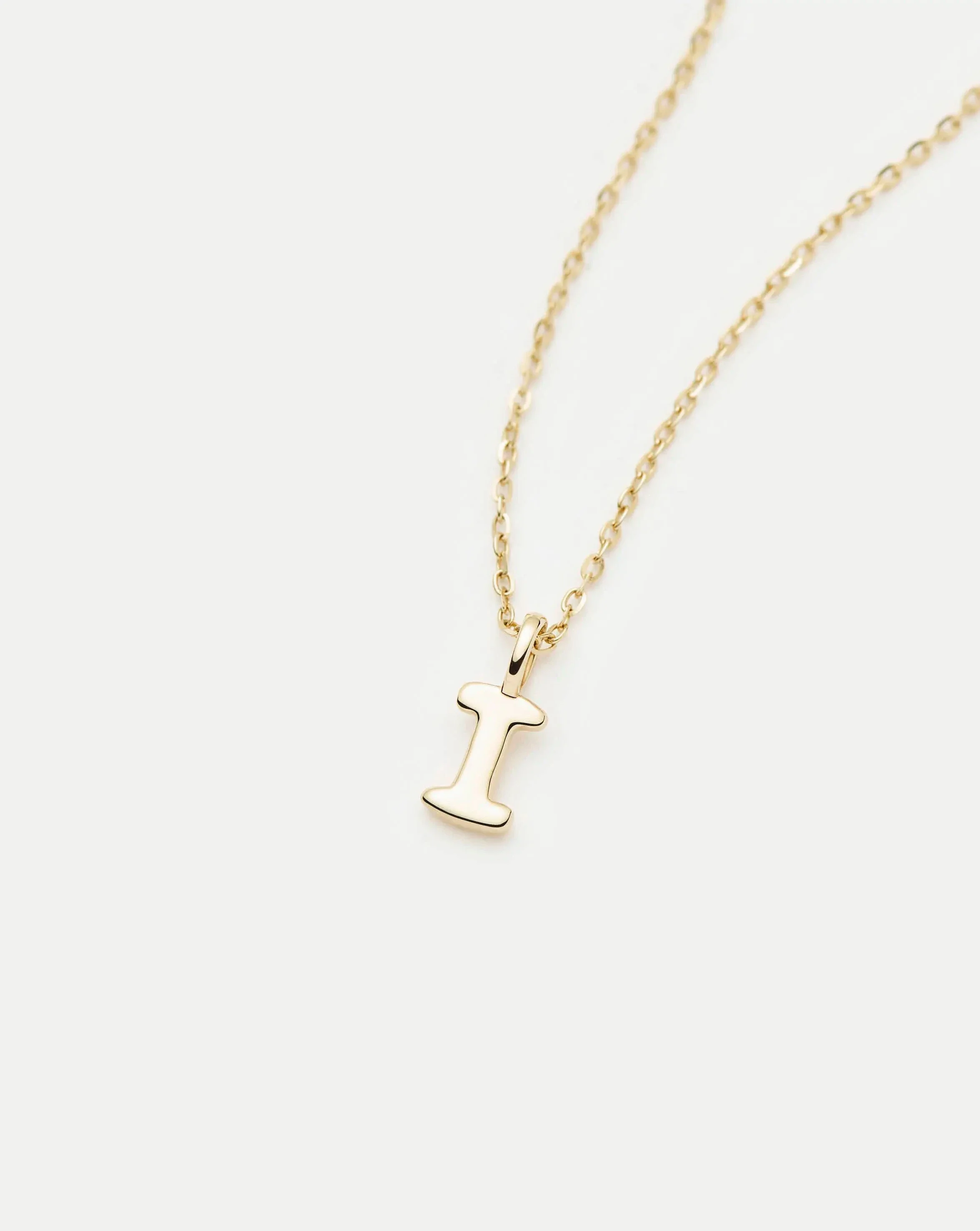 Solid Gold Initial Mini Pendant Necklace - I | 14ct Solid Gold - Image 2