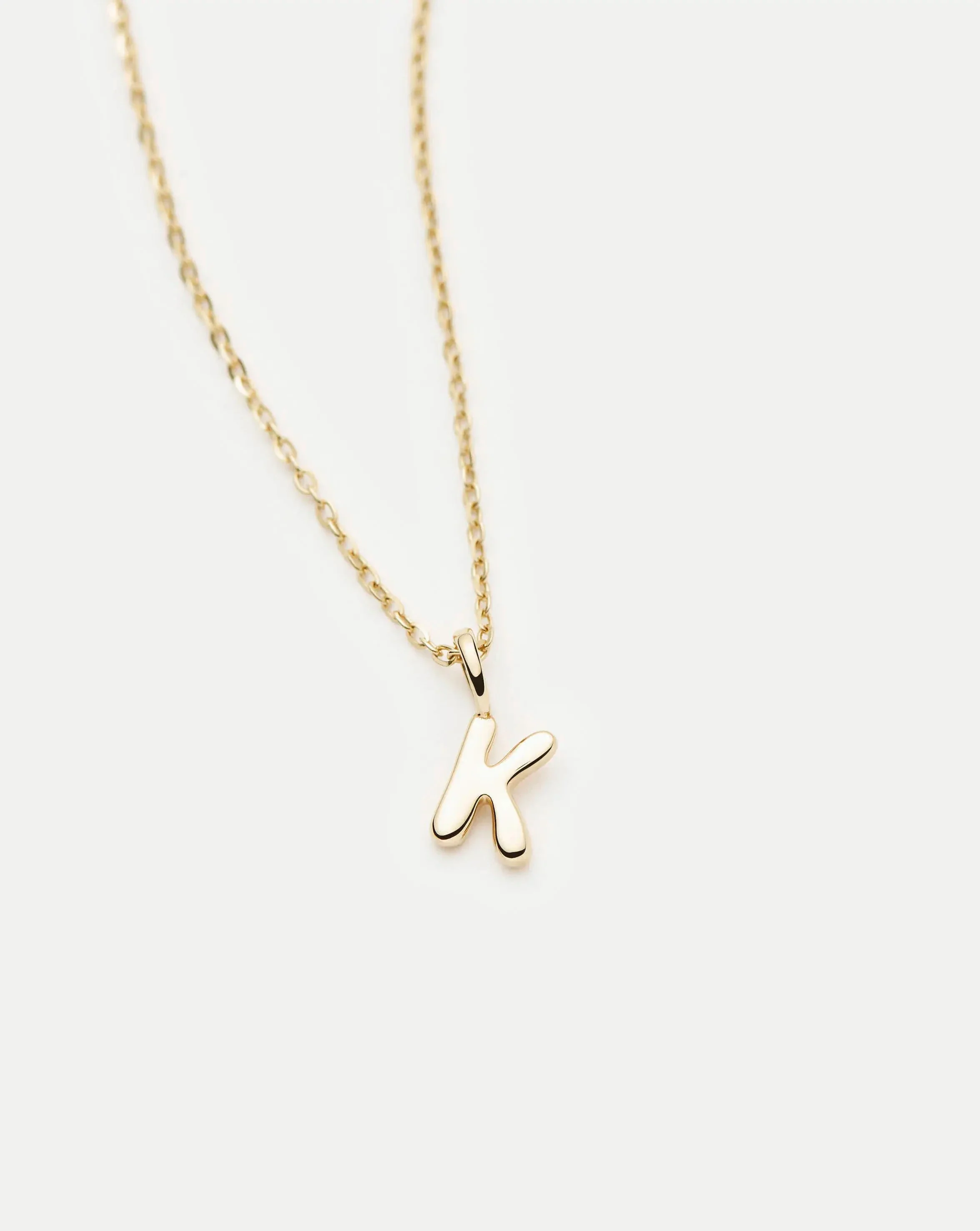 Solid Gold Initial Mini Pendant Necklace - K | 14ct Solid Gold - Image 2