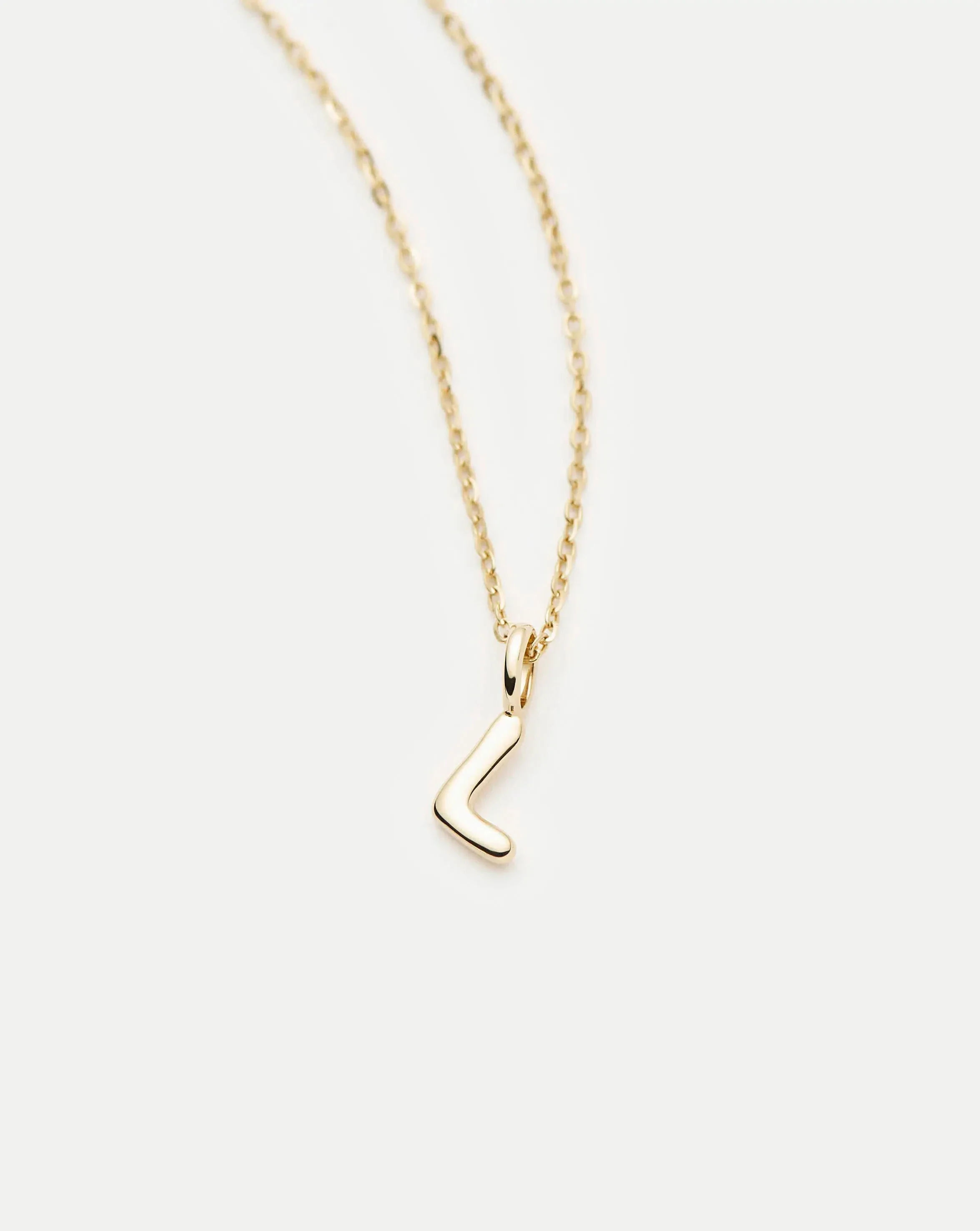 Solid Gold Initial Mini Pendant Necklace - L | 14ct Solid Gold - Image 4