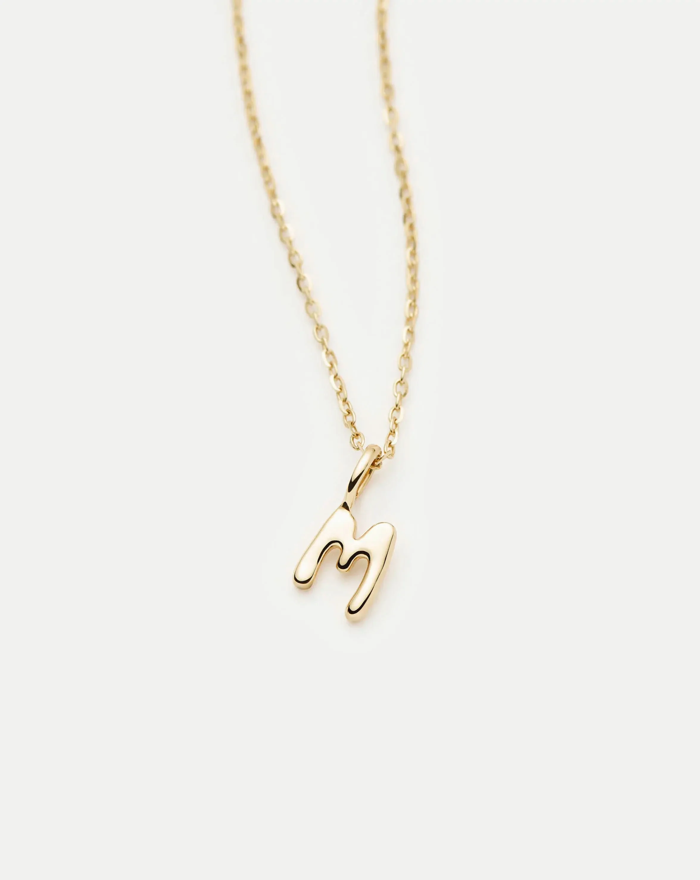 Solid Gold Initial Mini Pendant Necklace - M | 14ct Solid Gold - Image 4