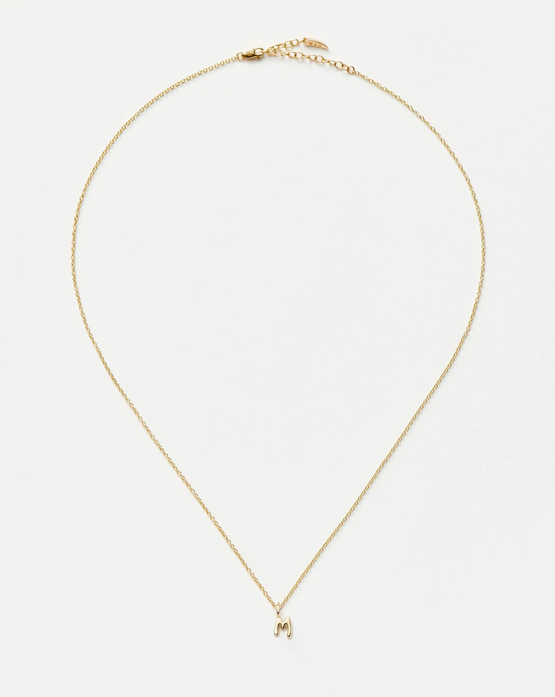 Solid Gold Initial Mini Pendant Necklace - M | 14ct Solid Gold - Image 5