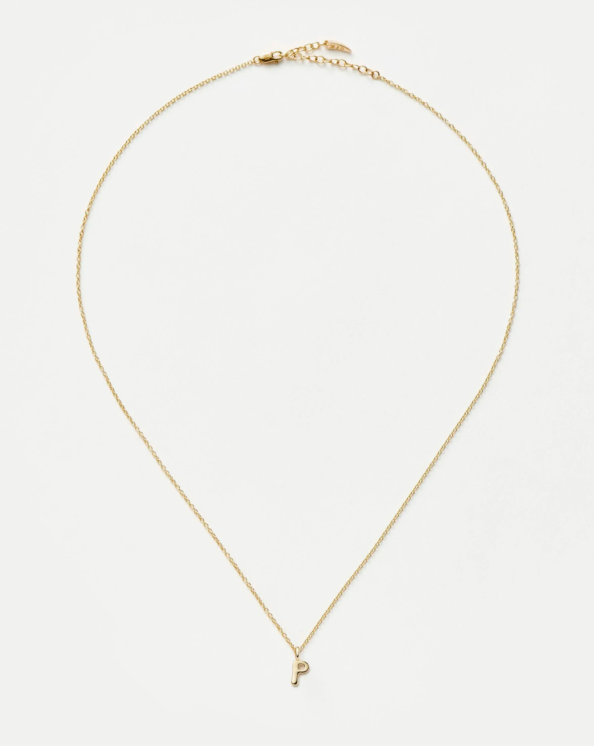 Solid Gold Initial Mini Pendant Necklace - P | 14ct Solid Gold - Image 2