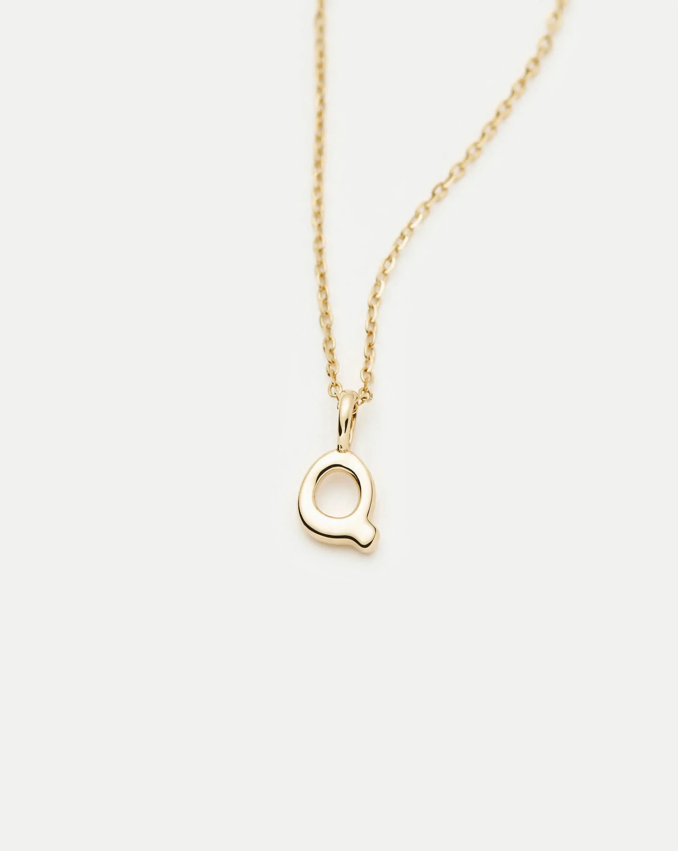 Solid Gold Initial Mini Pendant Necklace - Q | 14ct Solid Gold - Image 2