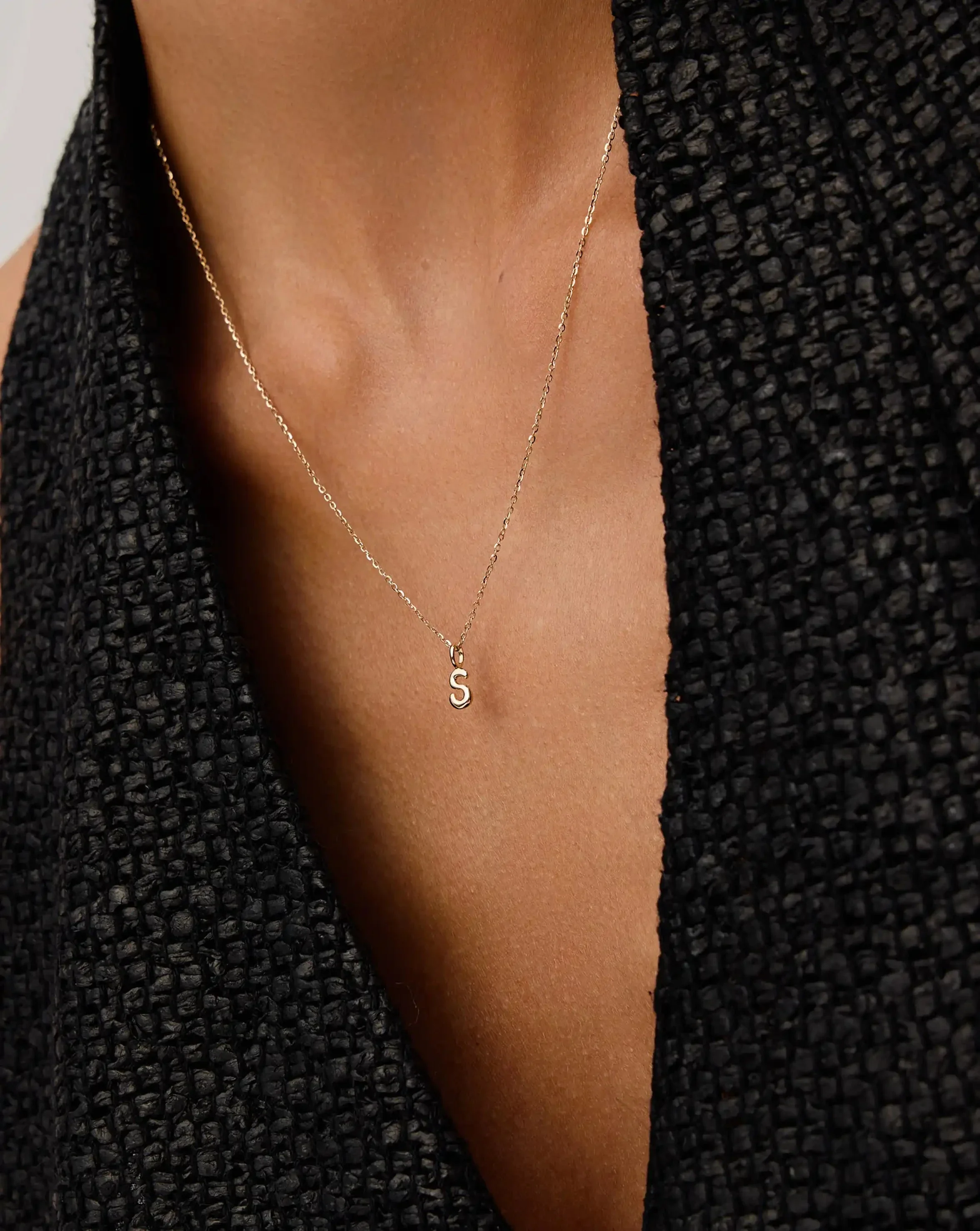 Solid Gold Initial Mini Pendant Necklace - S | 14ct Solid Gold - Image 2