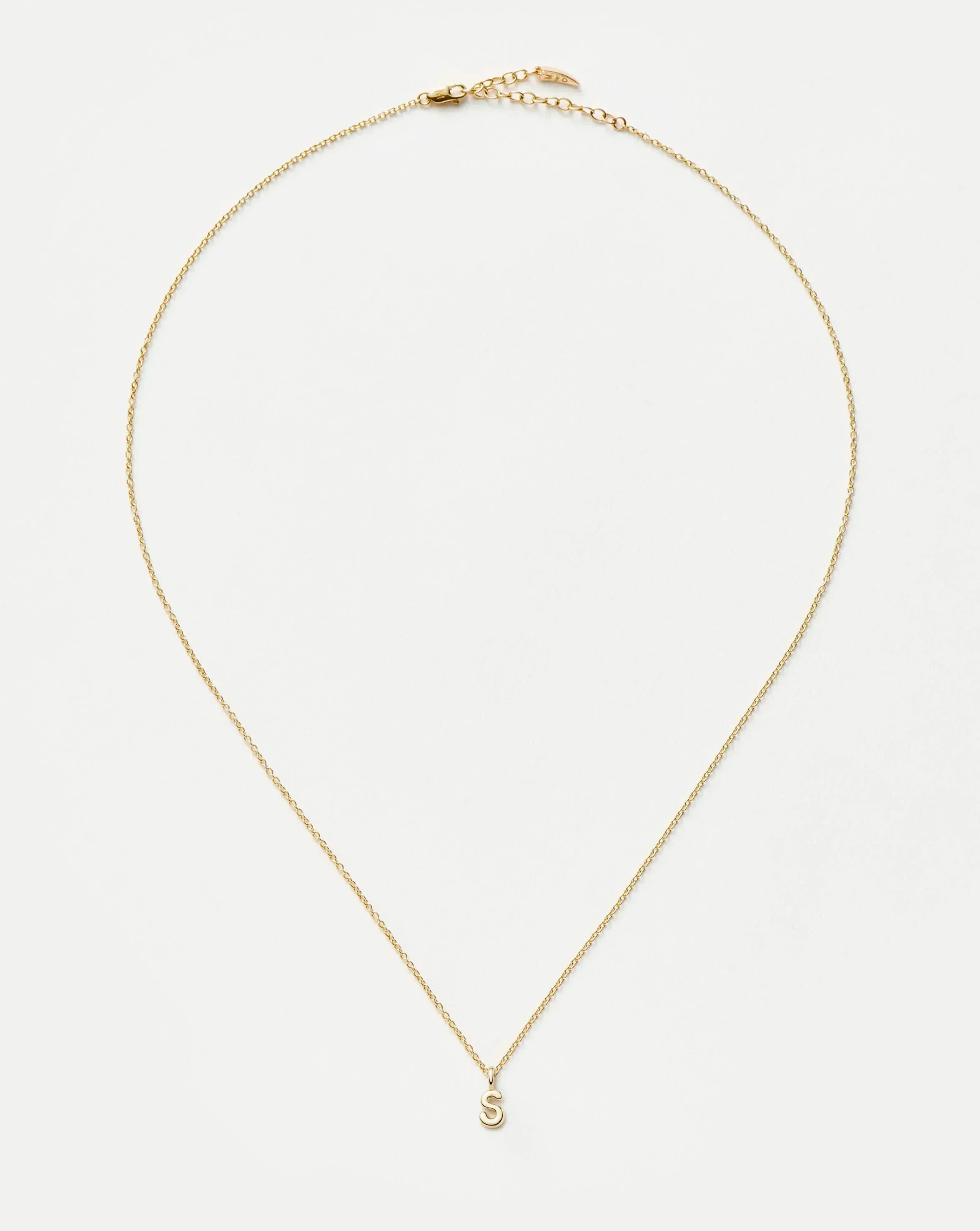 Solid Gold Initial Mini Pendant Necklace - S | 14ct Solid Gold - Image 5