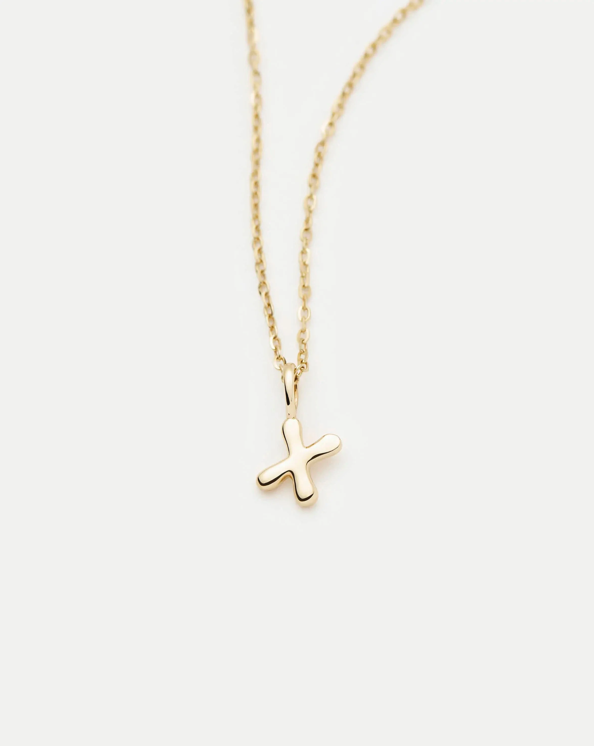 Solid Gold Initial Mini Pendant Necklace - X | 14ct Solid Gold - Image 2