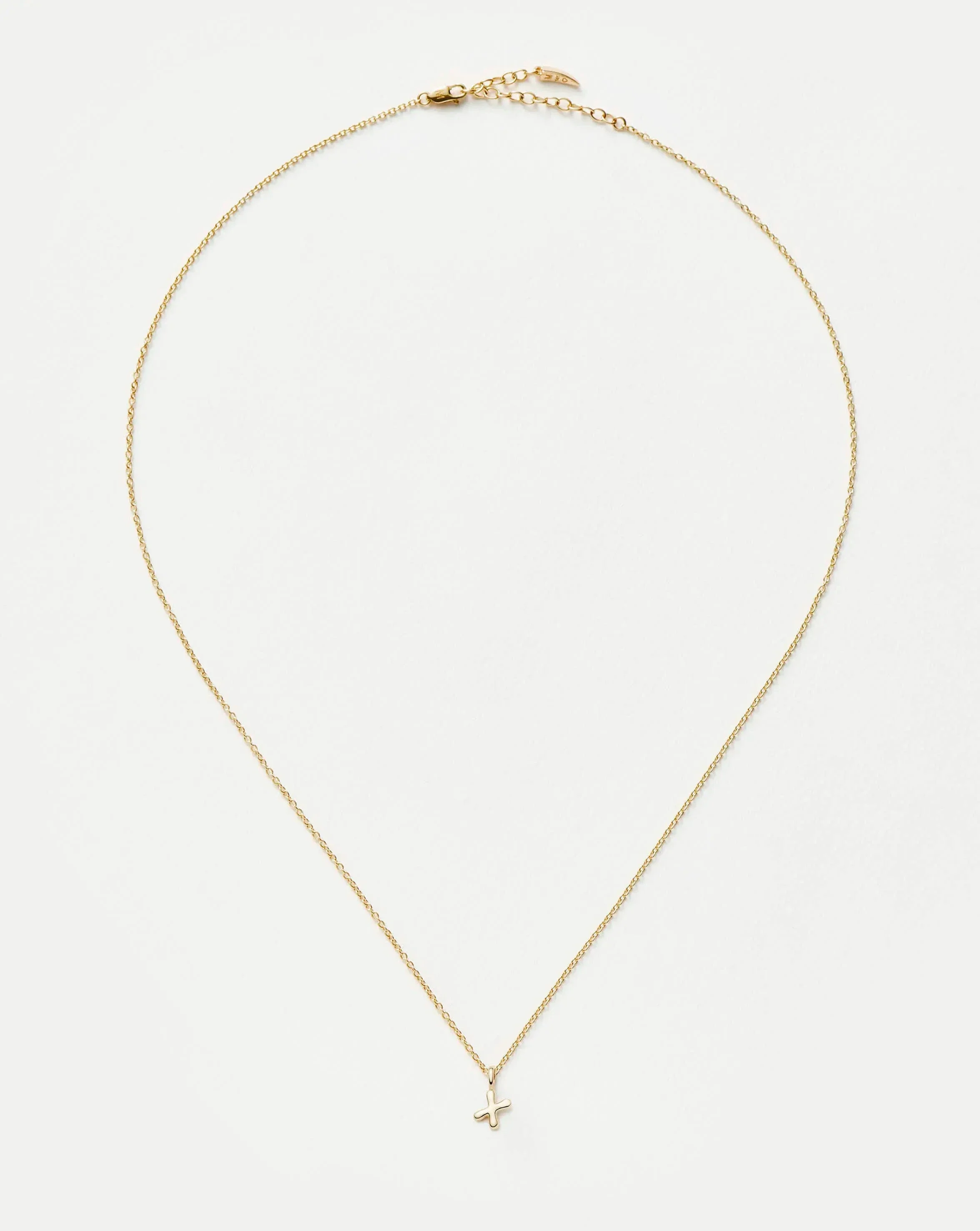 Solid Gold Initial Mini Pendant Necklace - X | 14ct Solid Gold - Image 3