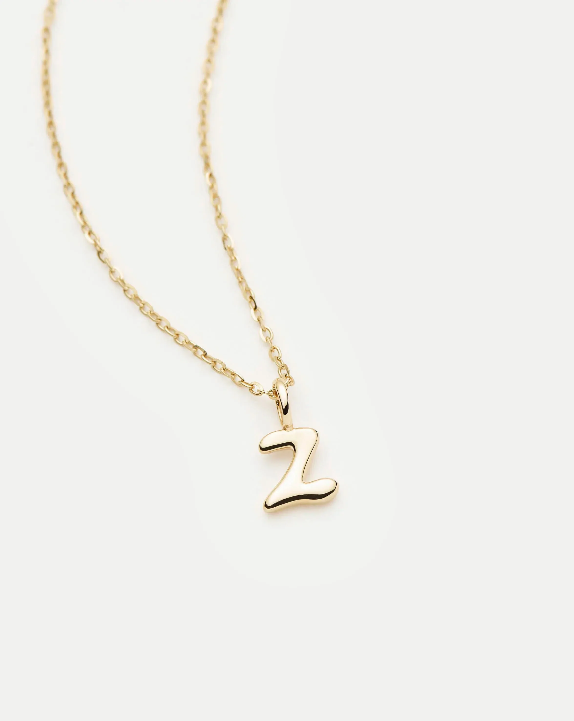 Solid Gold Initial Mini Pendant Necklace - Z | 14ct Solid Gold - Image 2