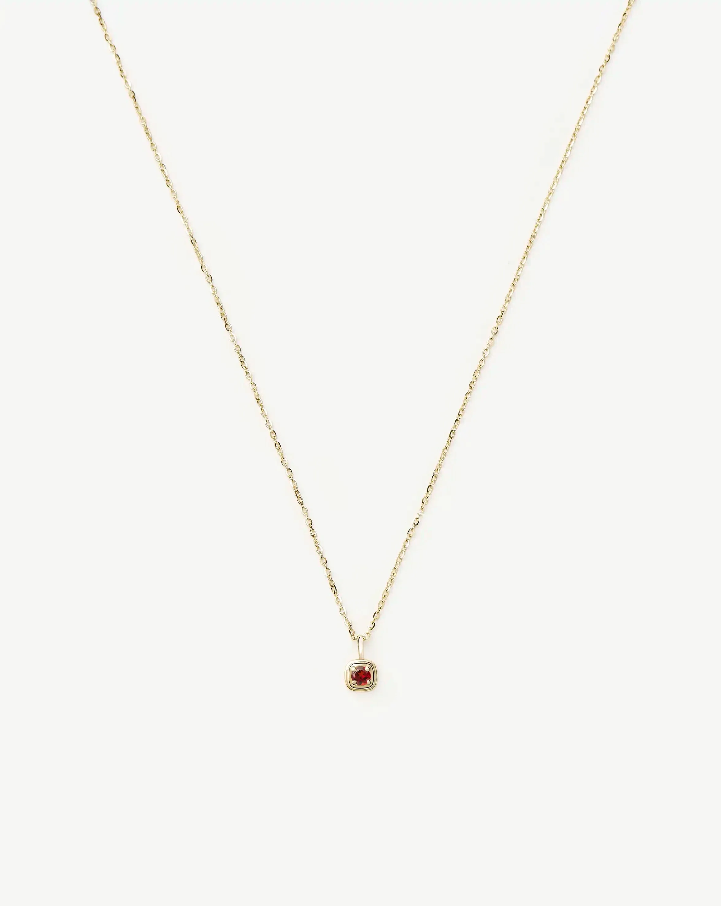 Solid Gold January Birthstone Pendant Necklace | 14ct Solid Gold/Garnet - Image 4
