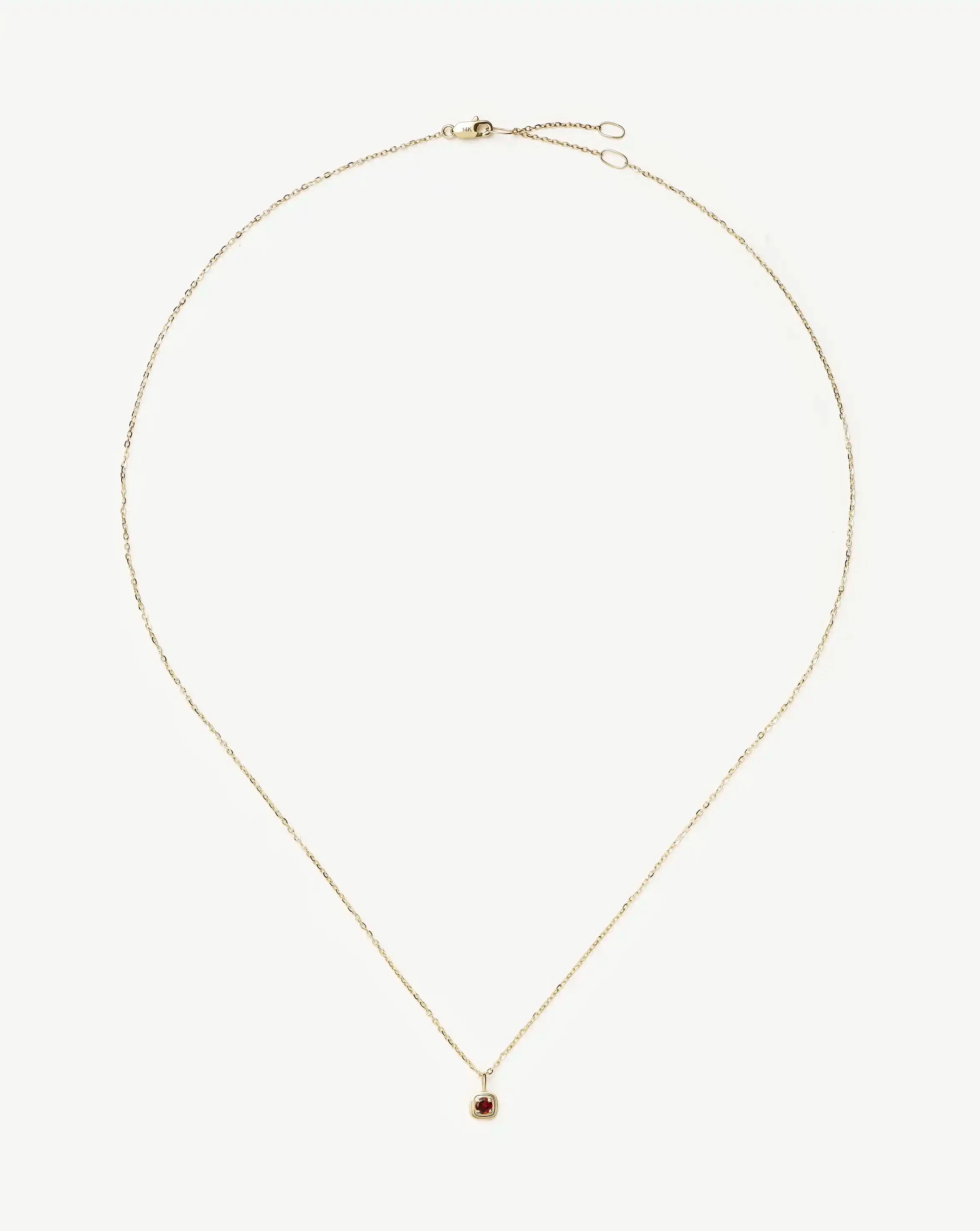 Solid Gold January Birthstone Pendant Necklace | 14ct Solid Gold/Garnet - Image 5