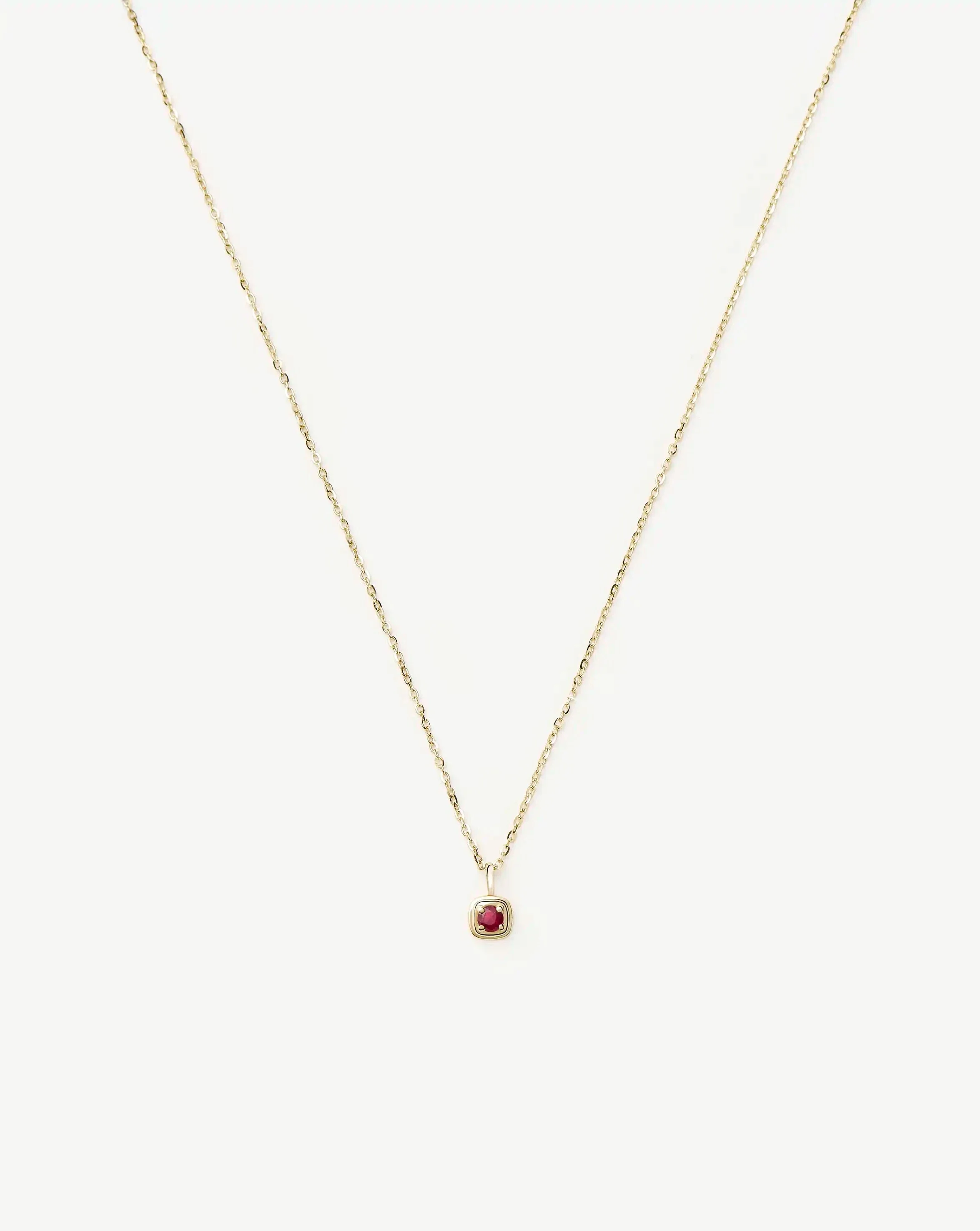 Solid Gold July Birthstone Pendant Necklace | 14ct Solid Gold/Ruby - Image 4