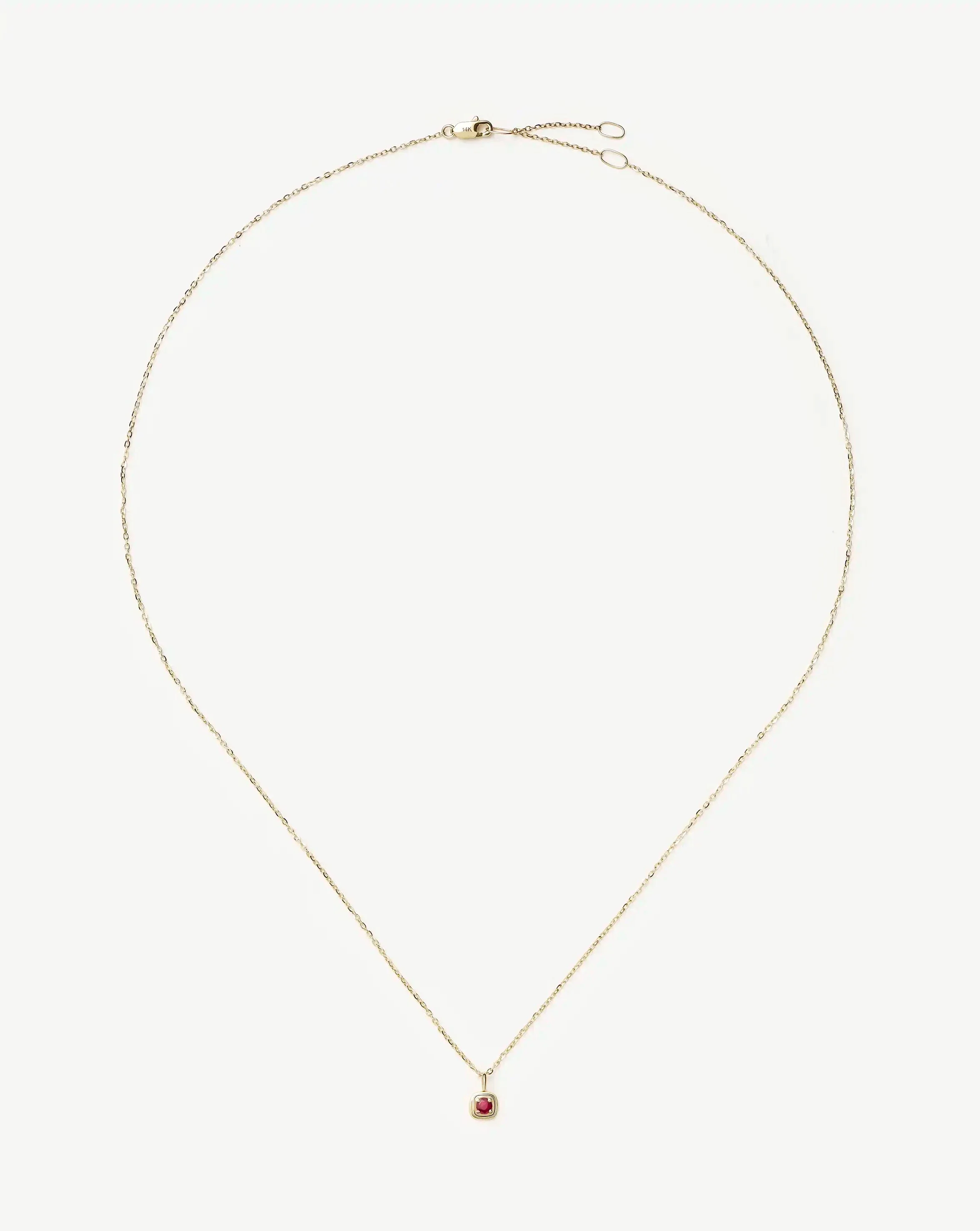 Solid Gold July Birthstone Pendant Necklace | 14ct Solid Gold/Ruby - Image 5