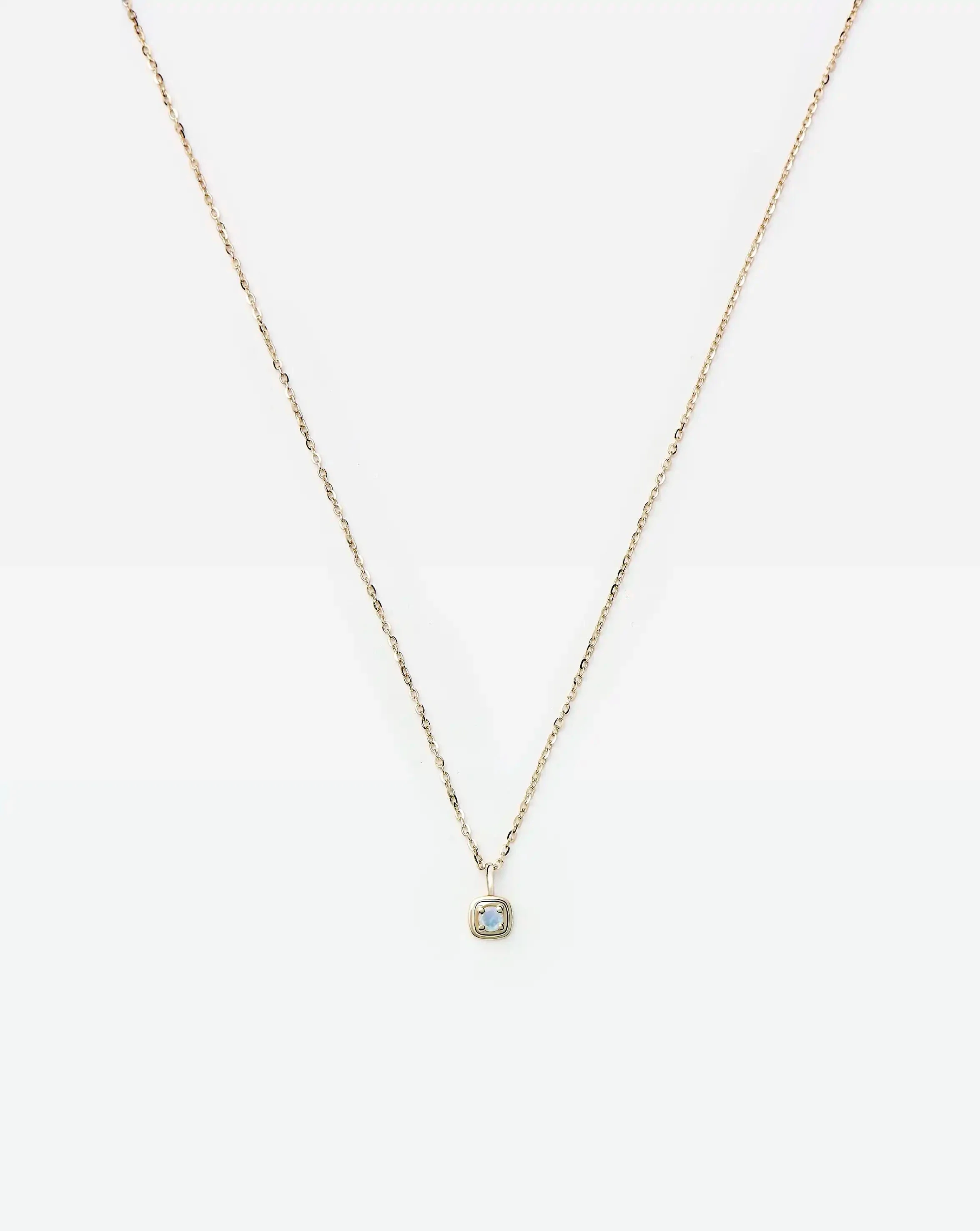 Solid Gold June Birthstone Pendant Necklace | 14ct Solid Gold/Rainbow Moonstone - Image 4
