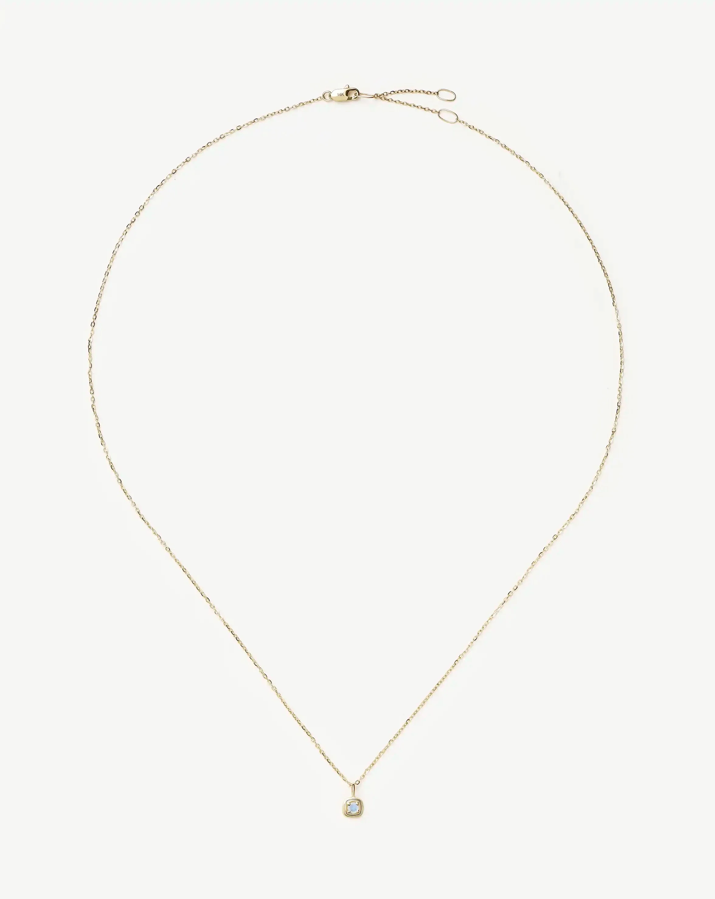 Solid Gold June Birthstone Pendant Necklace | 14ct Solid Gold/Rainbow Moonstone - Image 5