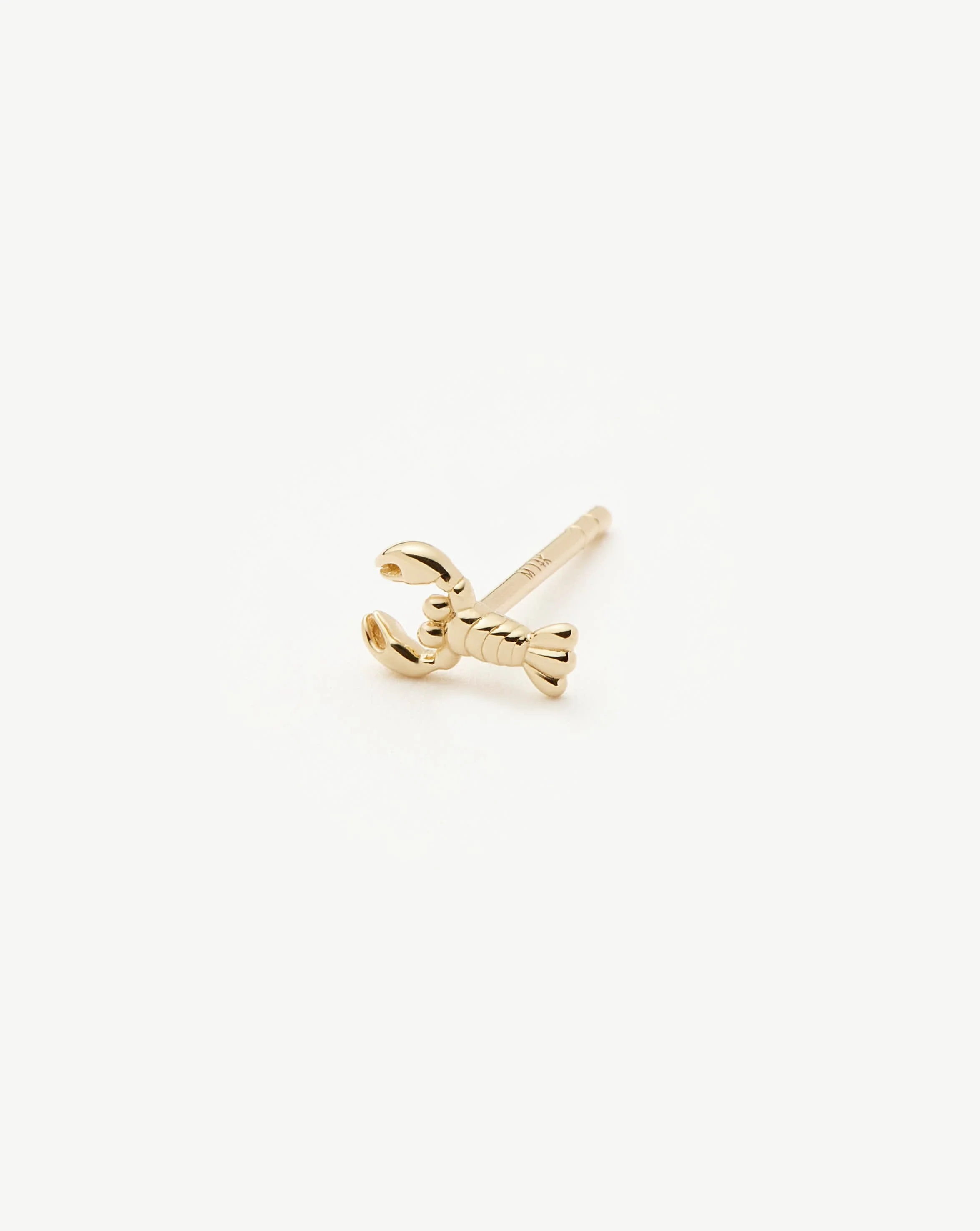 Solid Gold Lobster Single Stud Earring | 14ct Solid Gold - Image 3