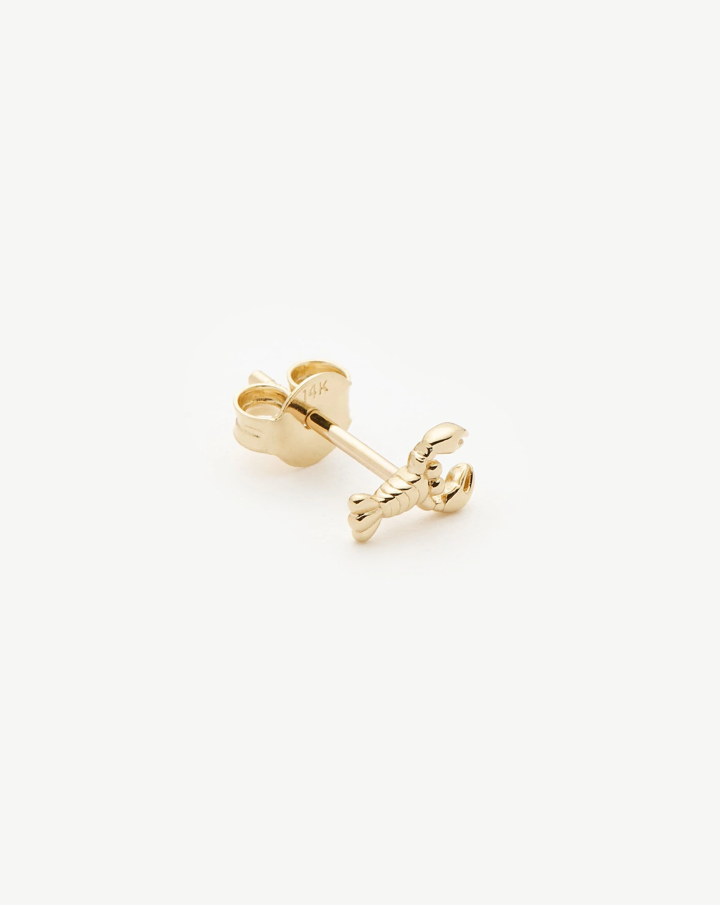 Solid Gold Lobster Single Stud Earring | 14ct Solid Gold - Image 4