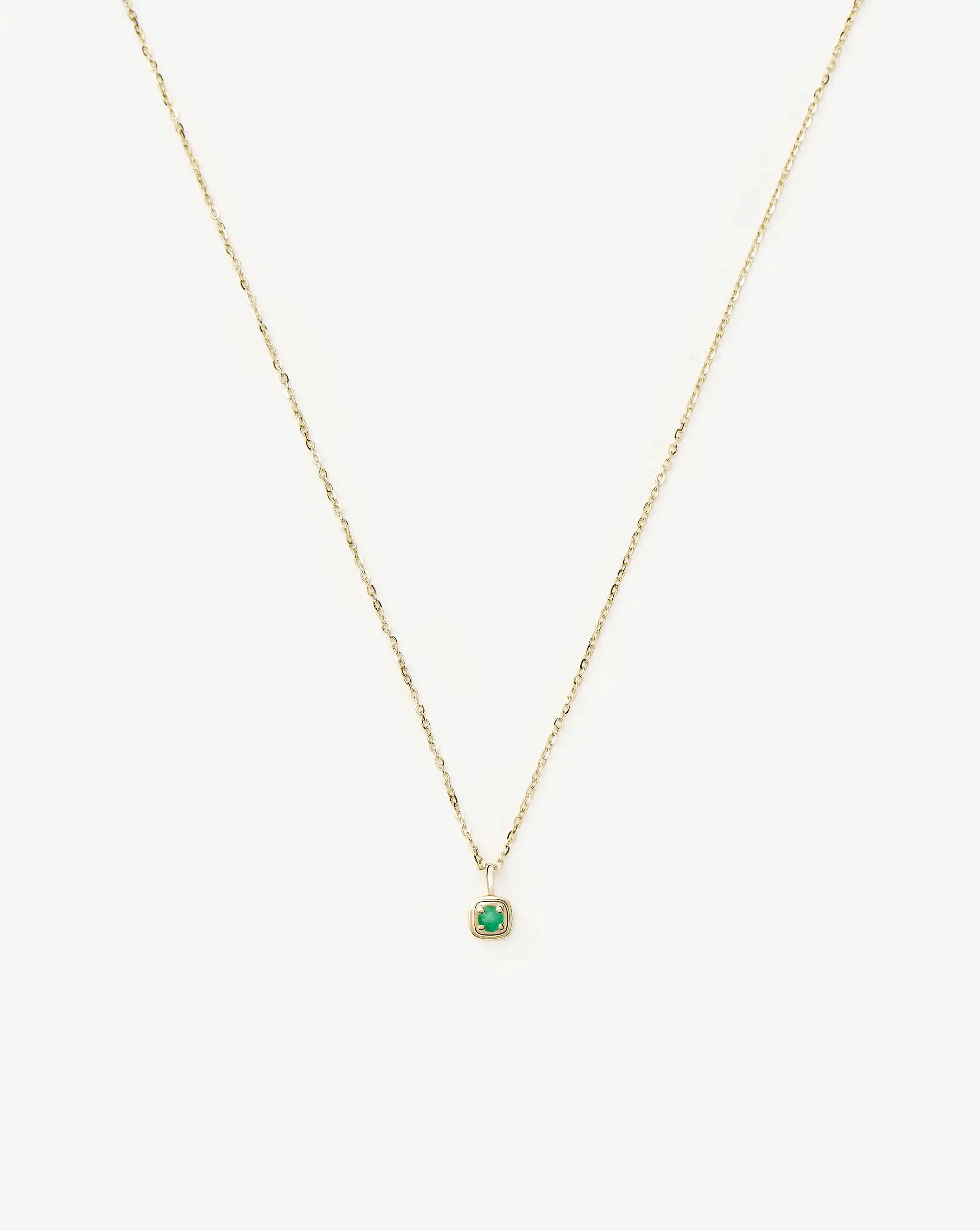 Solid Gold May Birthstone Pendant Necklace | 14ct Solid Gold/Emerald - Image 4