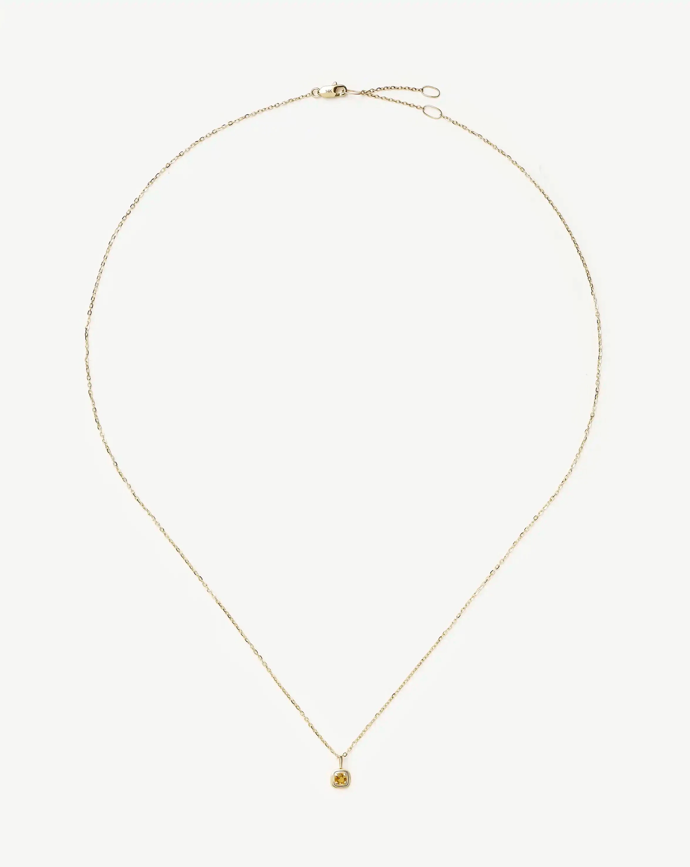 Solid Gold November Birthstone Pendant Necklace | 14ct Solid Gold/Citrine - Image 5