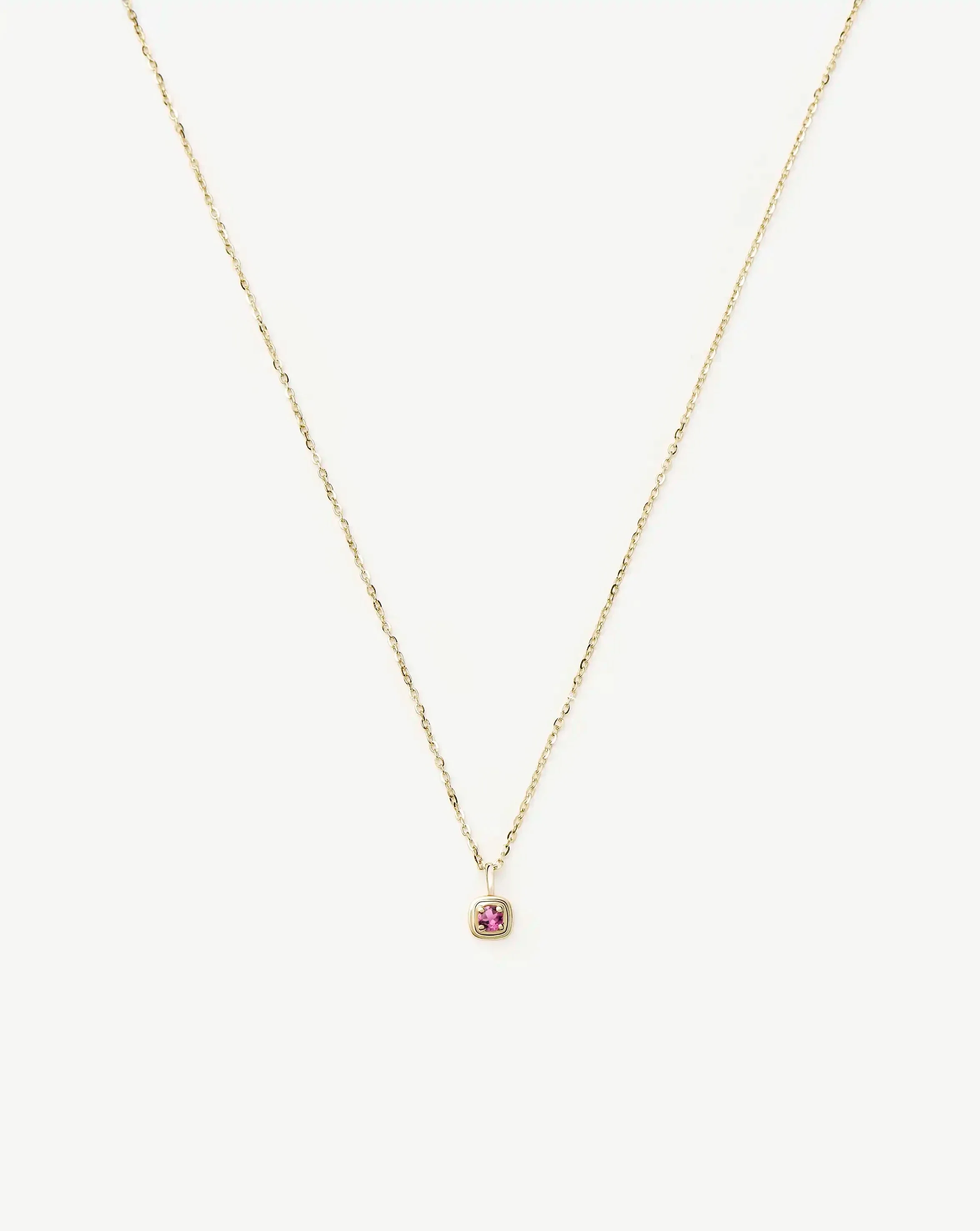 Solid Gold October Birthstone Pendant Necklace | 14ct Solid Gold/Pink Tourmaline - Image 4