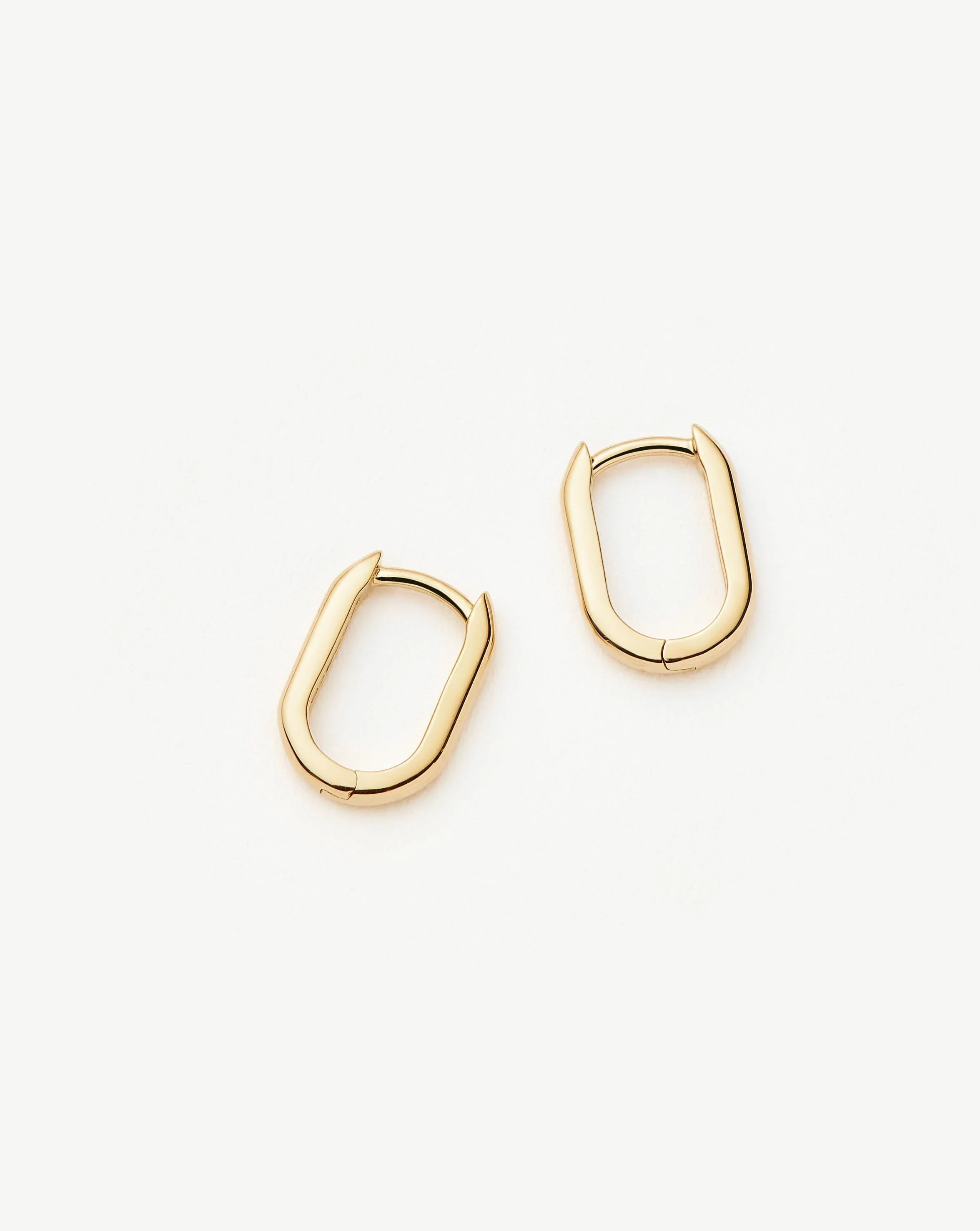 Solid Gold Ovate Mini Hoop Earrings | 14ct Solid Gold - Image 4