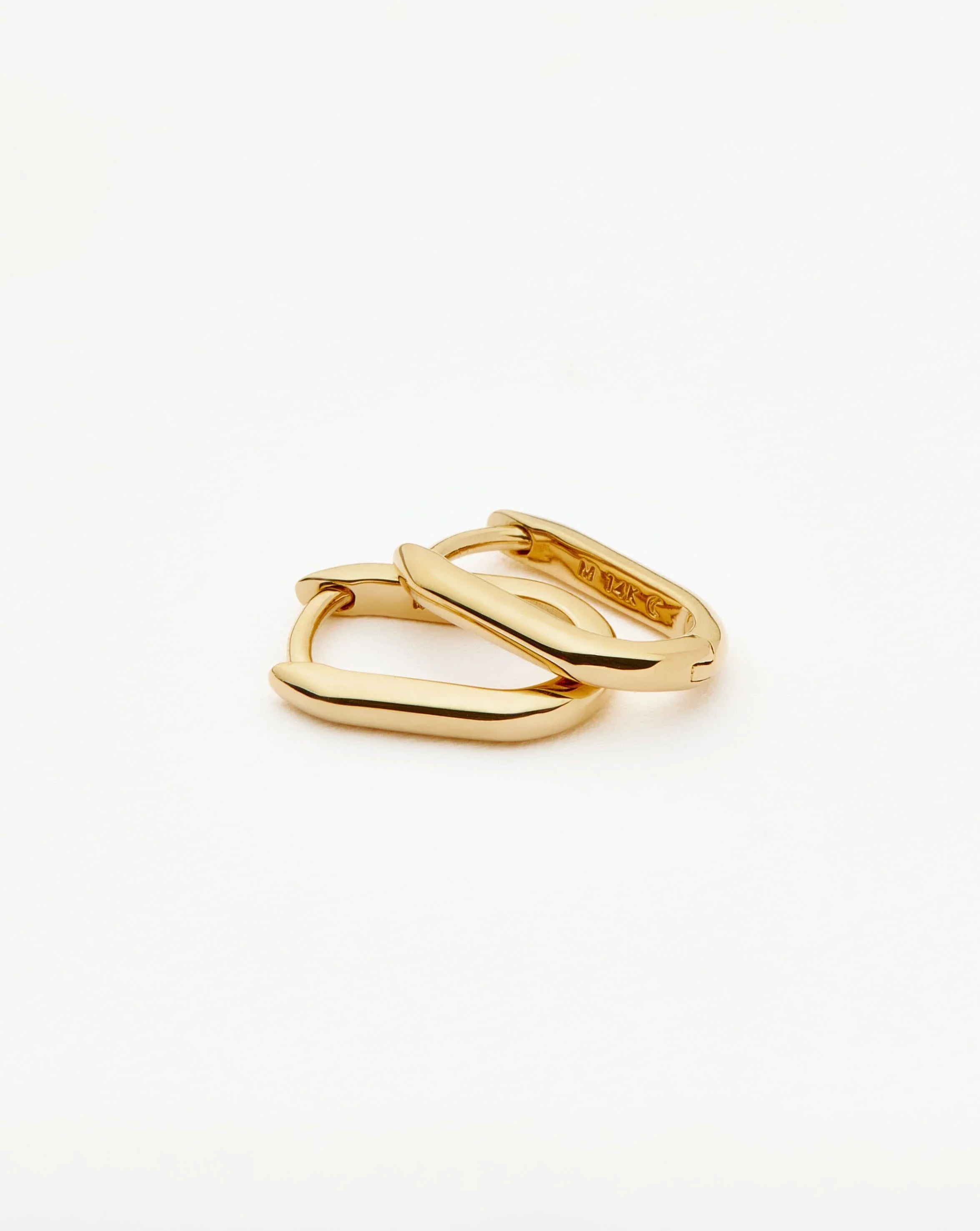 Solid Gold Ovate Mini Hoop Earrings | 14ct Solid Gold - Image 5